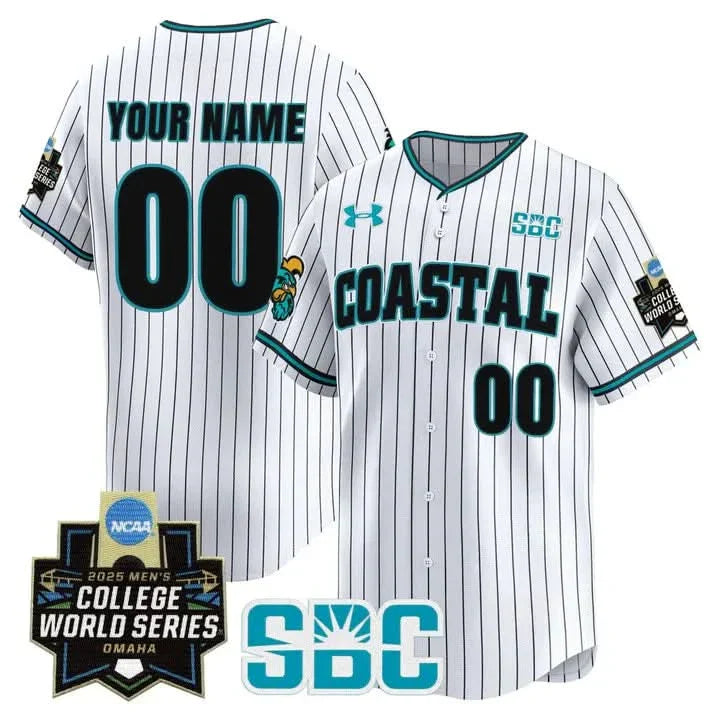 Coastal Carolina Chanticleers 2025 World Series Vapor Premier Limited Custom Jersey - All Stitched