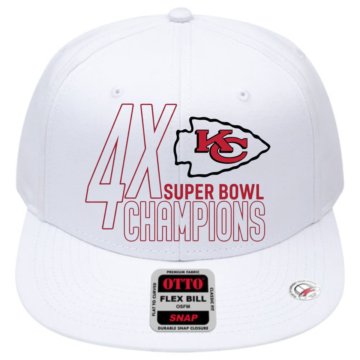 KC 4x Super Bowl Champions Snapback Cap - Printed V2