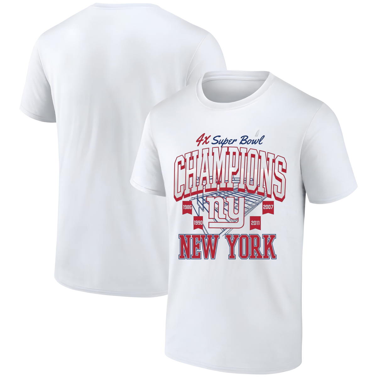 NYG 4x Super Bowl Champions One Side T-Shirt - Printed V1