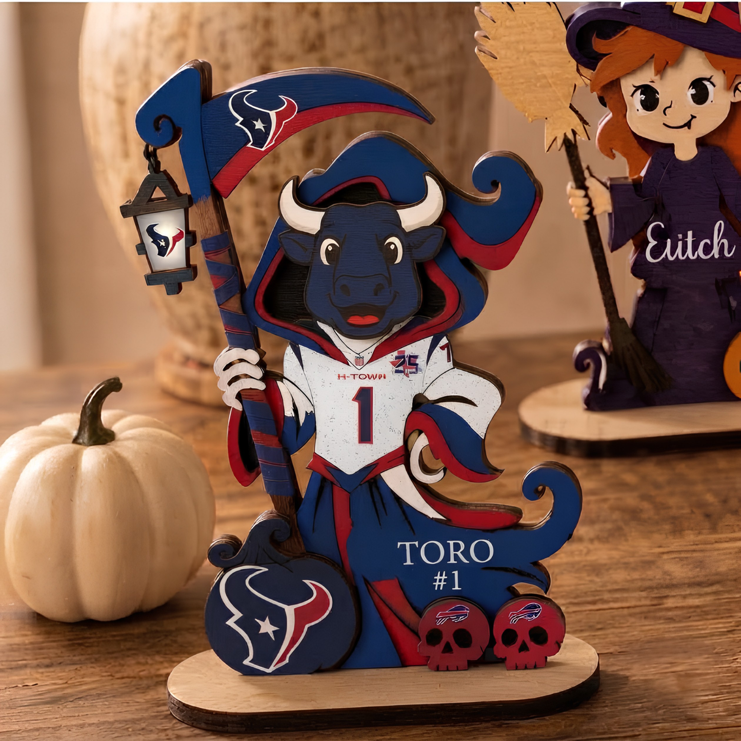 HOU Halloween Wooden 2 Layers Standee