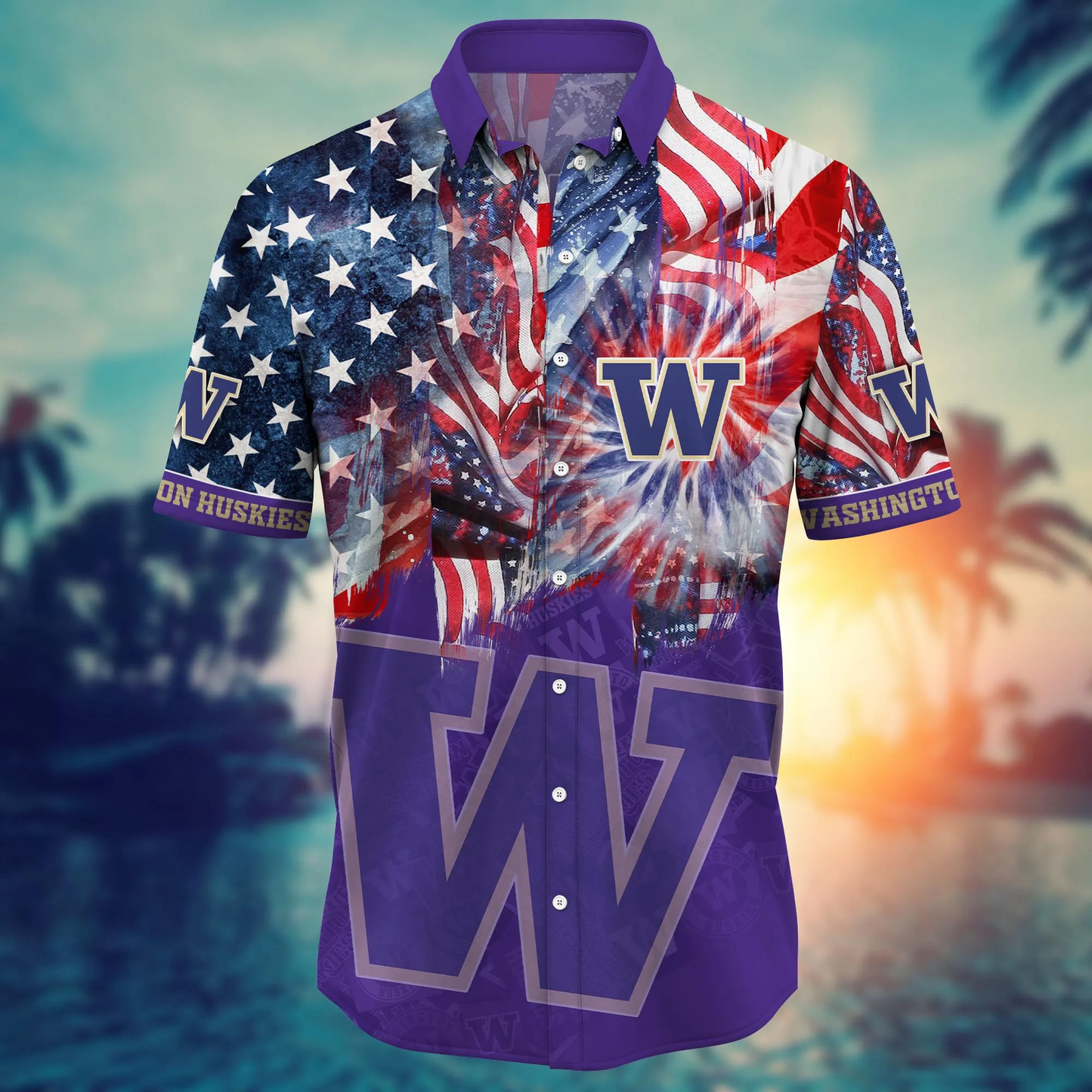Washington Huskies - Hawaii Shirt For Fans, Summer Football Shirts VT-HW001