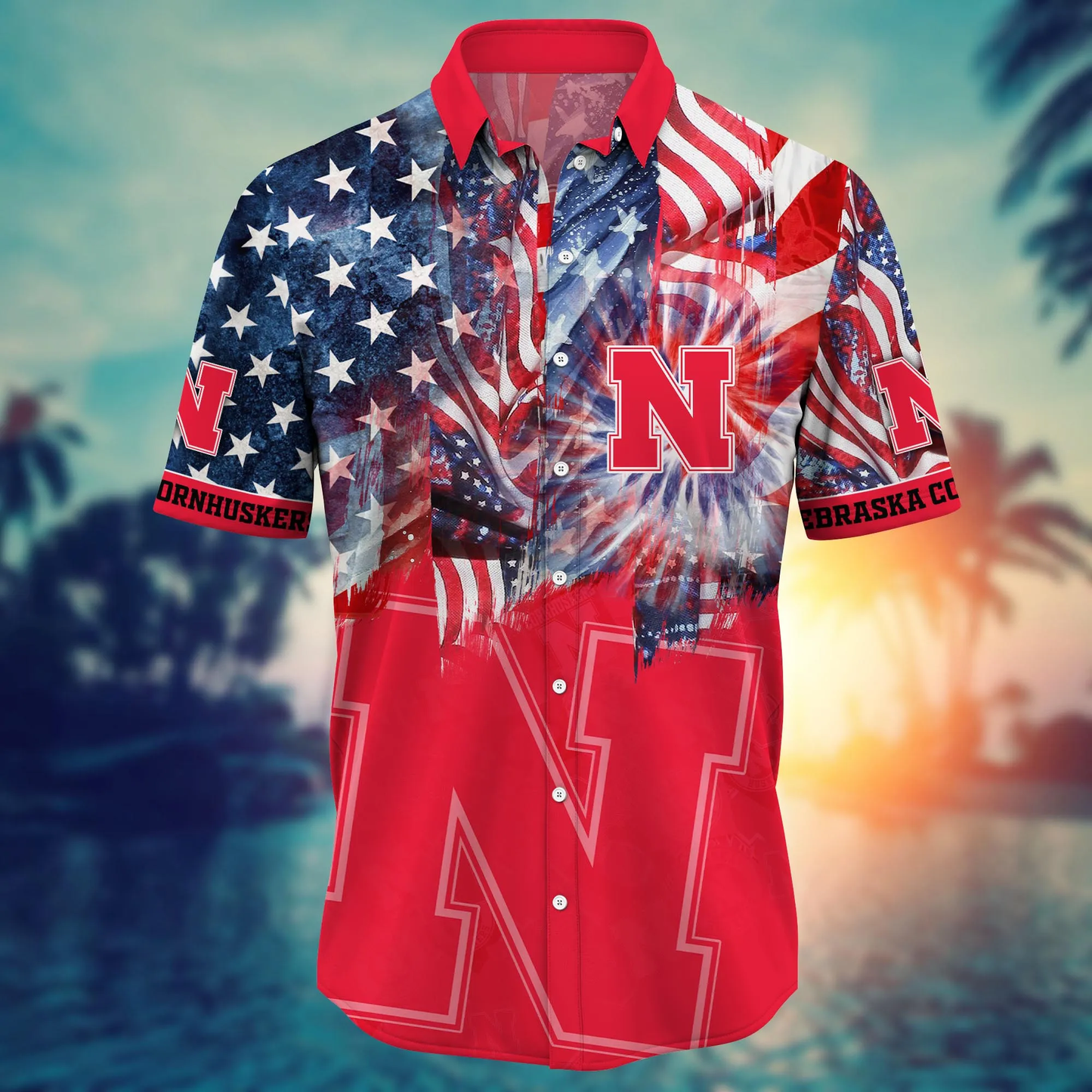 Nebraska Cornhuskers - Hawaii Shirt For Fans, Summer Football Shirts VT-HW001