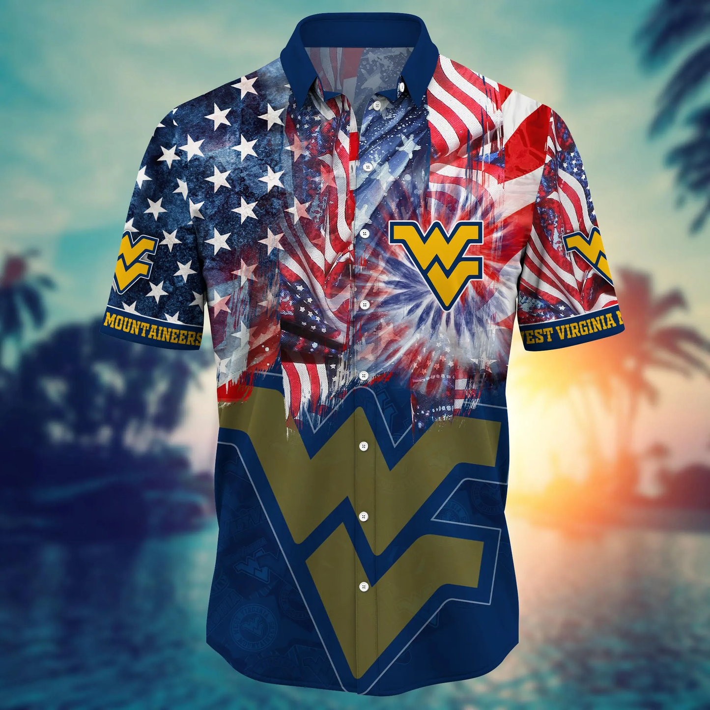 West Virginia Mountaineers - Hawaii Shirt For Fans, Summer Football Shirts VT-HW001