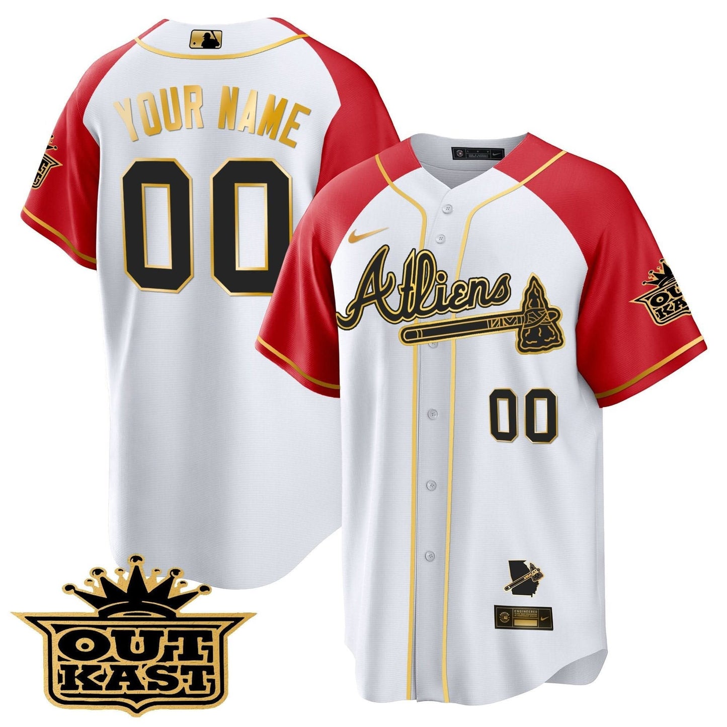 AB Atliens Gold Alternate Cool Base Custom Jersey - All Stitched