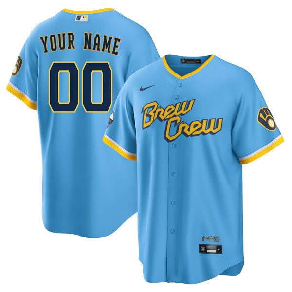 Milwaukee Brewers City Connect Custom Jersey - All Stitched