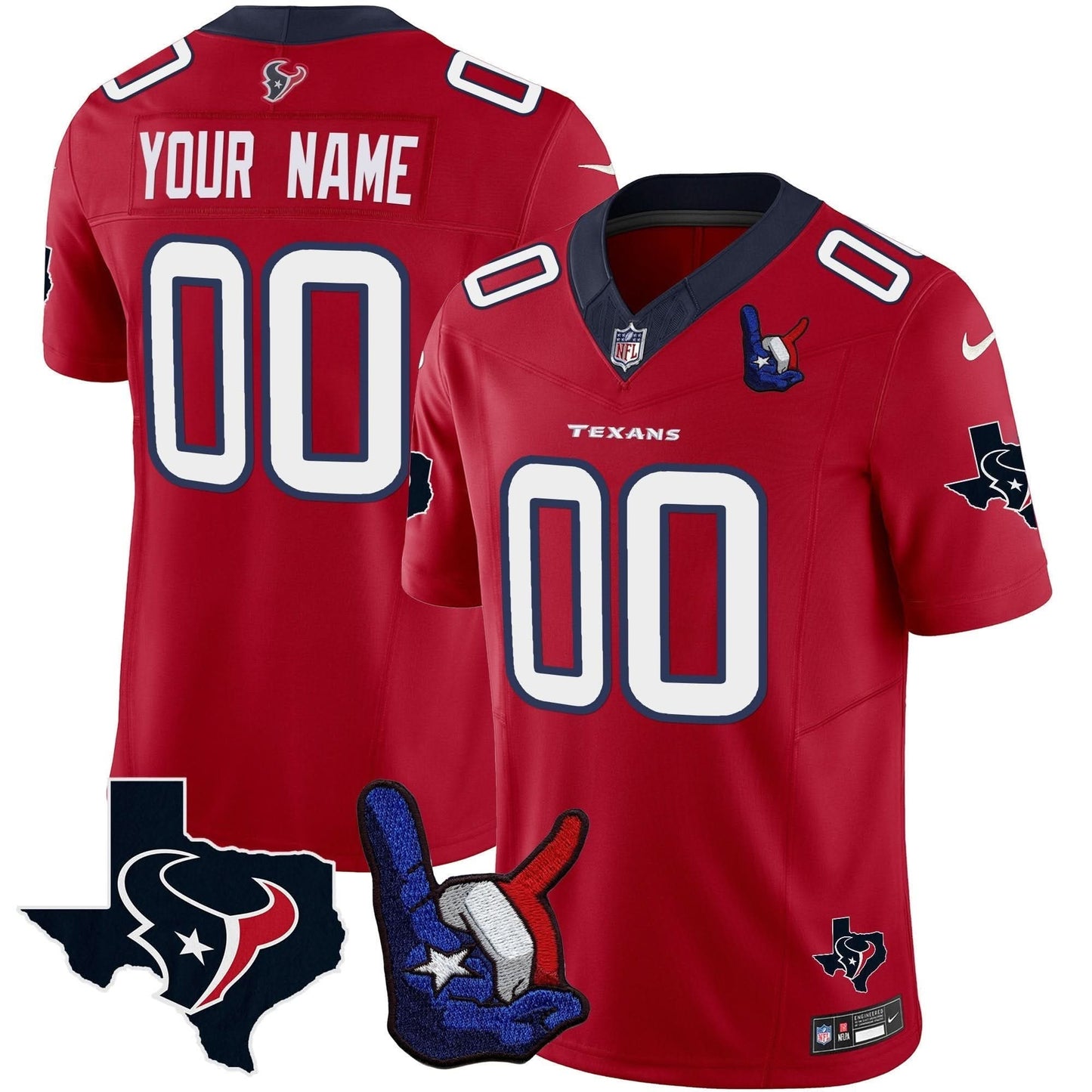HT Hand Sign Throwing Up The H Vapor Custom Jersey