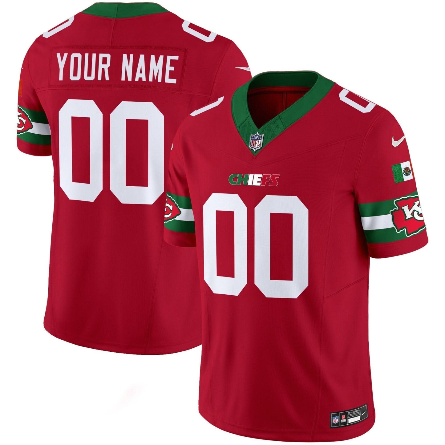 Chiefs Mexico Vapor Limited Custom Jersey - All Stitched