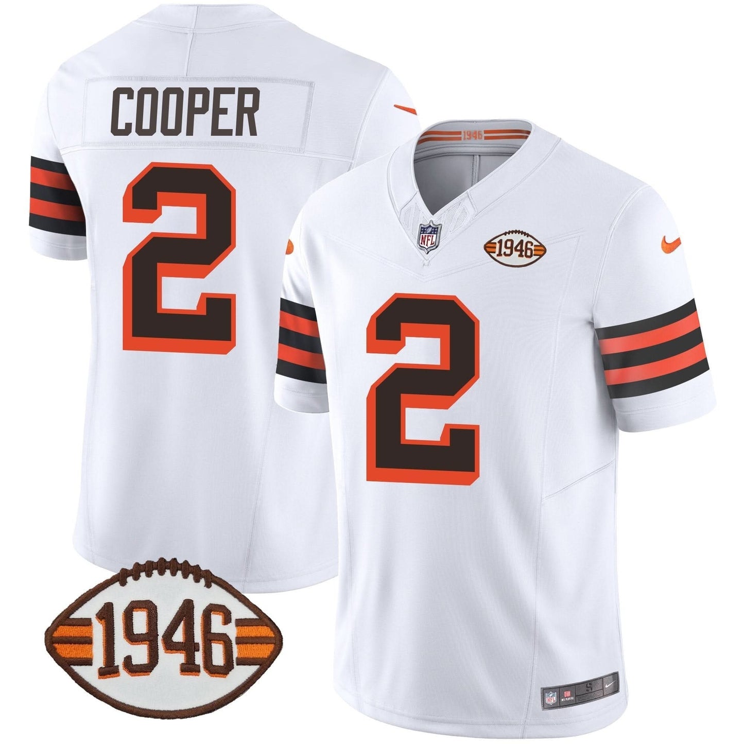 Browns 1946 75th Anniversary Patch Jersey - All Stitched