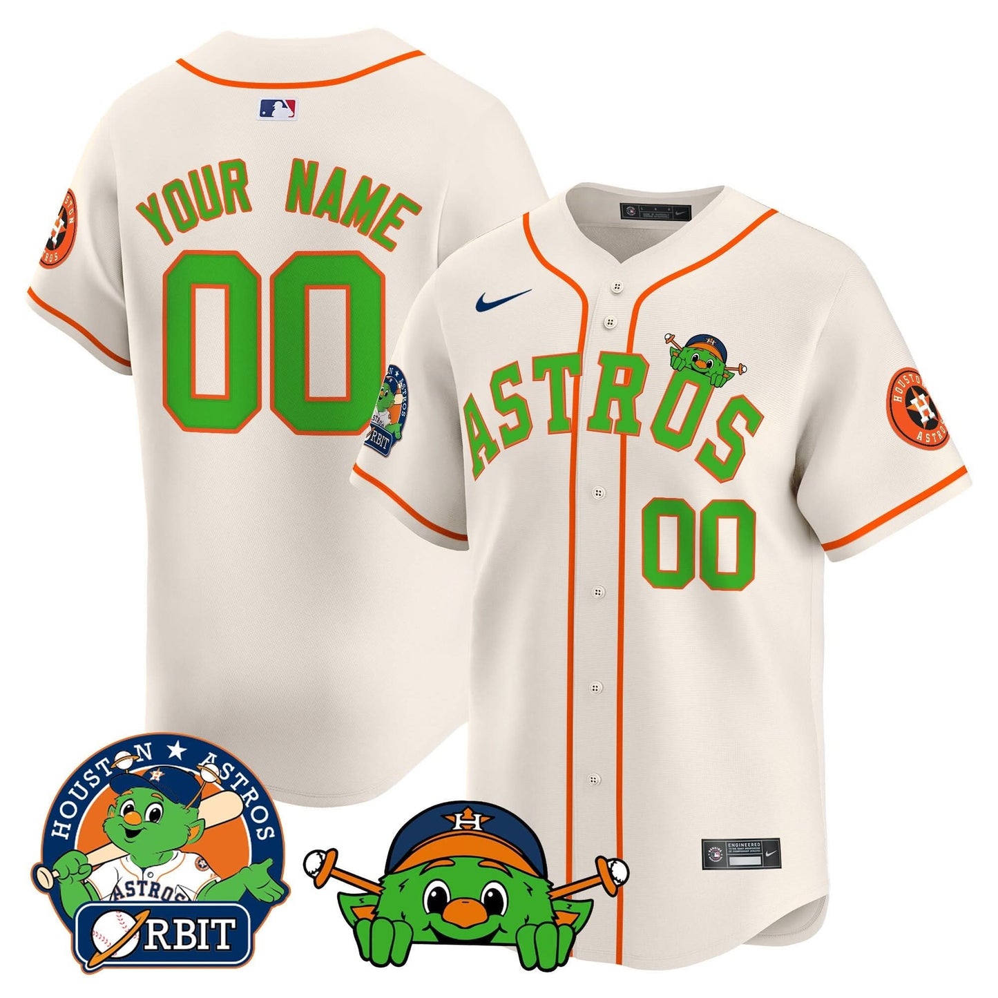 Astros Orbit Patch Vapor Premier Limited Custom Jersey V3 - All Stitched