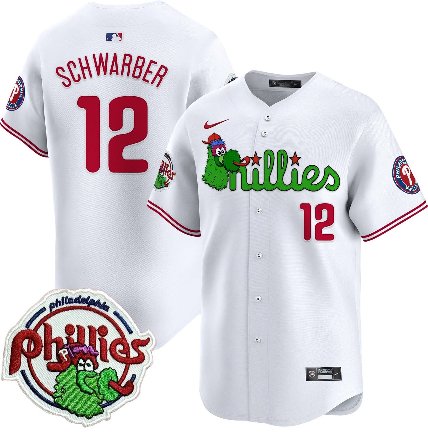 Men's Phillies Phanatic Patch Vapor Premier Limited Jersey V3 - All Stitched