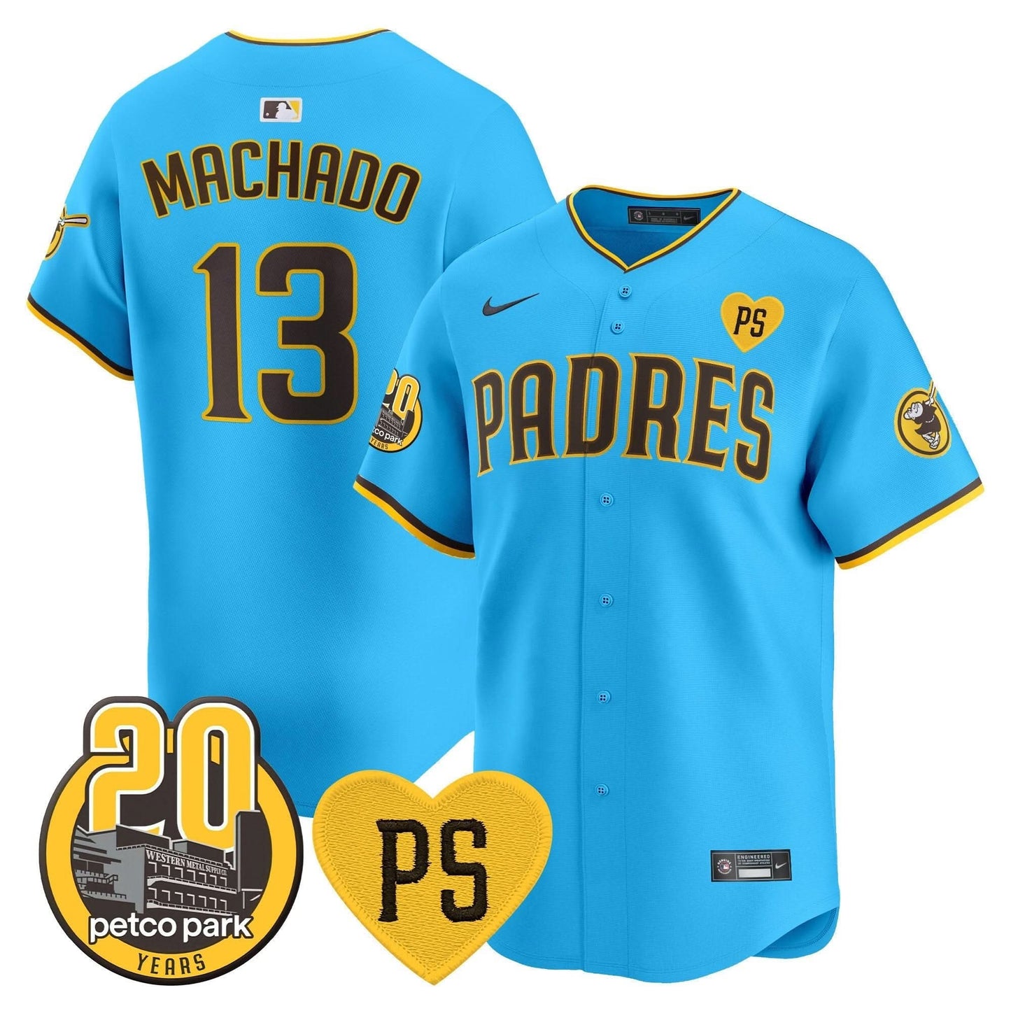 SDP “For Peter” & Petco Park 20th Patch Vapor Premier Limited Jersey V2 – All Stitched