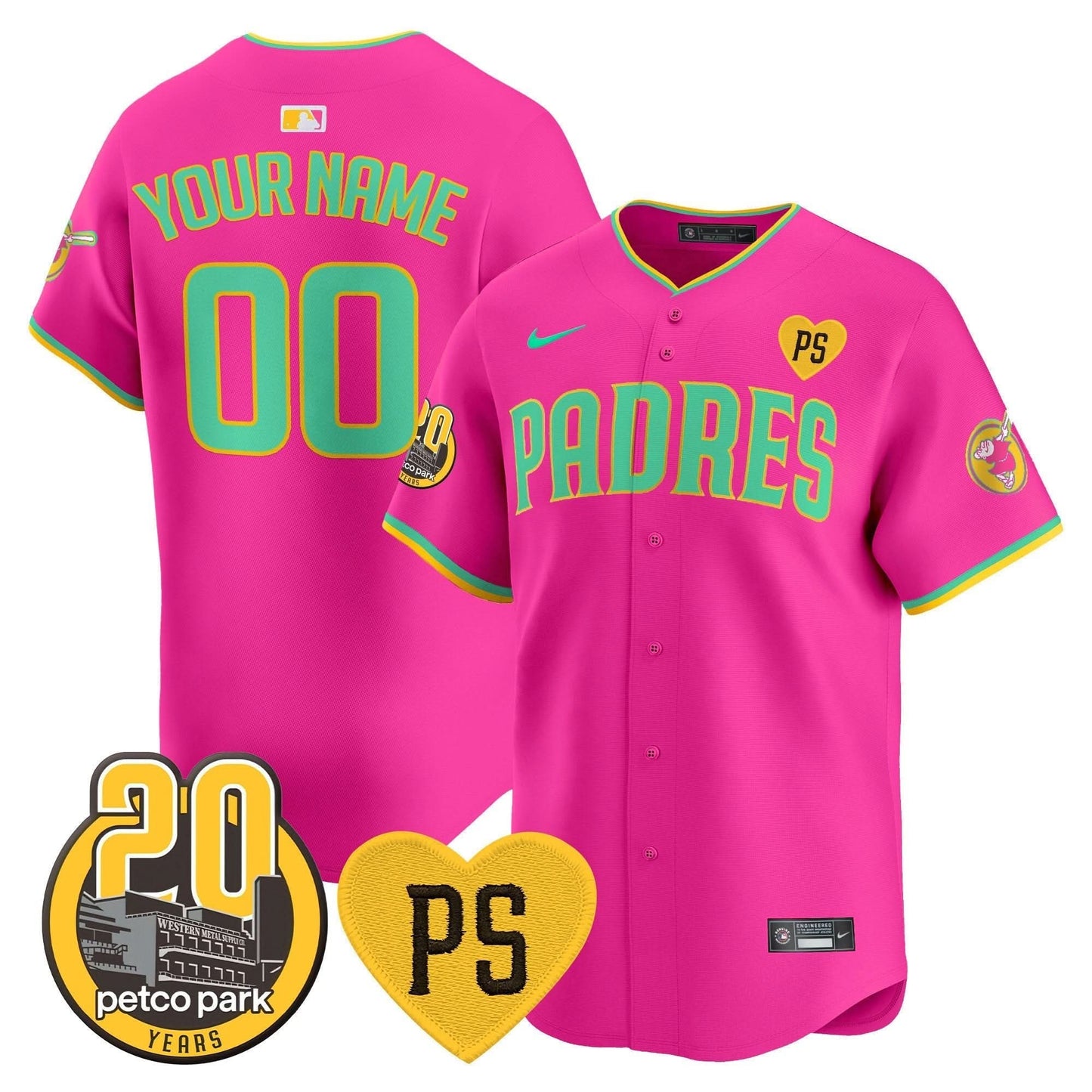SDP “For Peter” & Petco Park 20th Patch Vapor Premier Limited Custom Jersey V2 – All Stitched