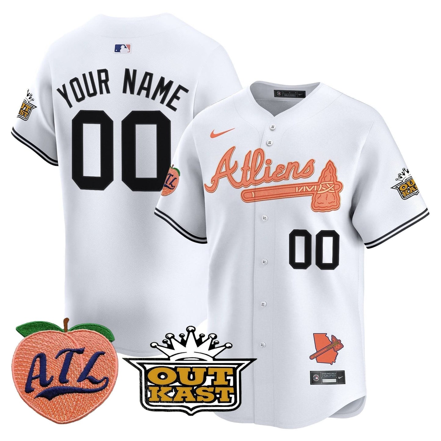 AB Atliens & Peach Vapor Premier Limited Custom Jersey - All Stitched