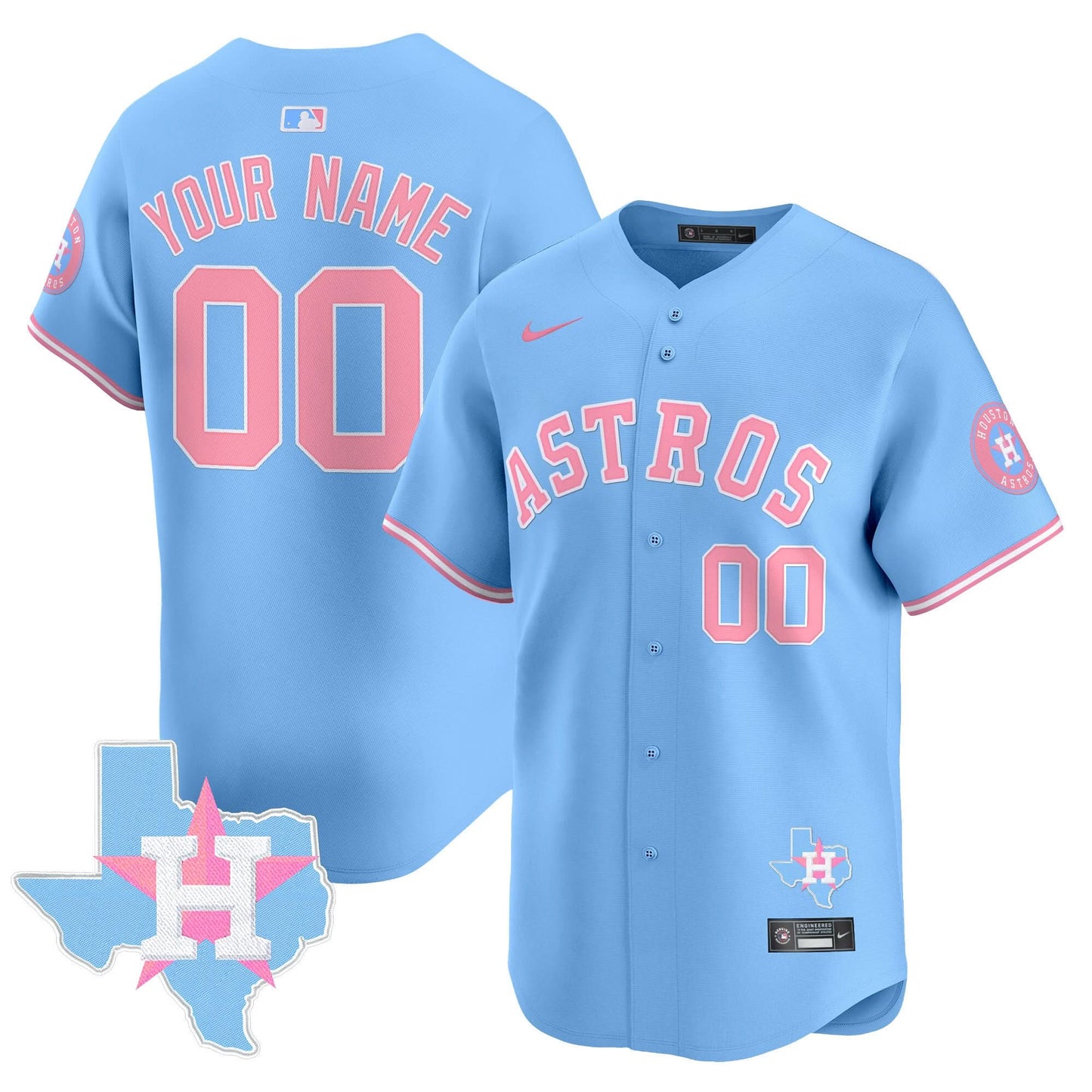 Astros Bubblegum Pink Vapor Premier Limited Custom Jersey - All Stitched