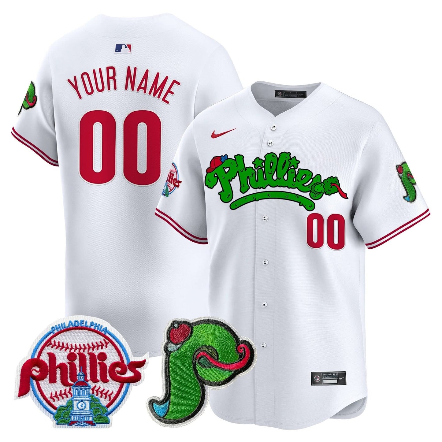Phillies Phanatic Patch Vapor Premier Limited Custom Jersey V3 - All Stitched