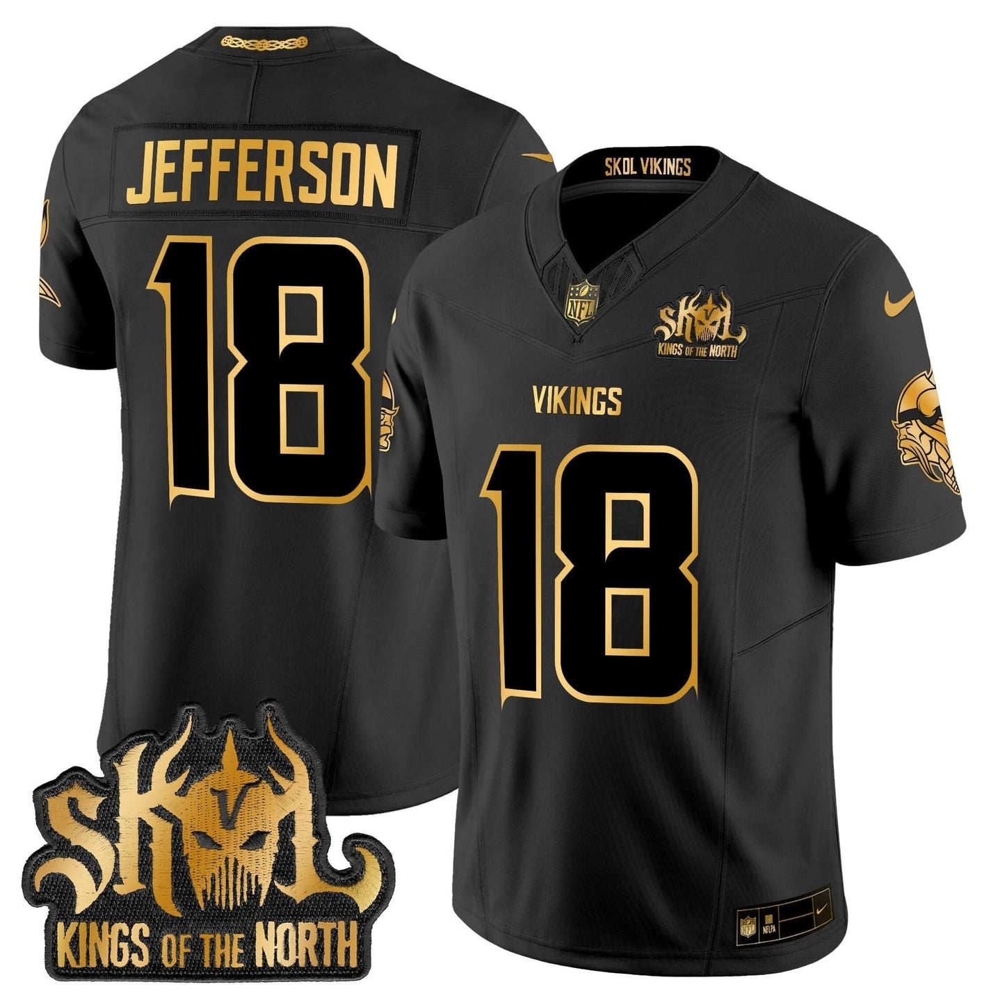 MV 2024 Winter Warrior Skol Patch Gold Vapor Limited Jersey - All Stitched