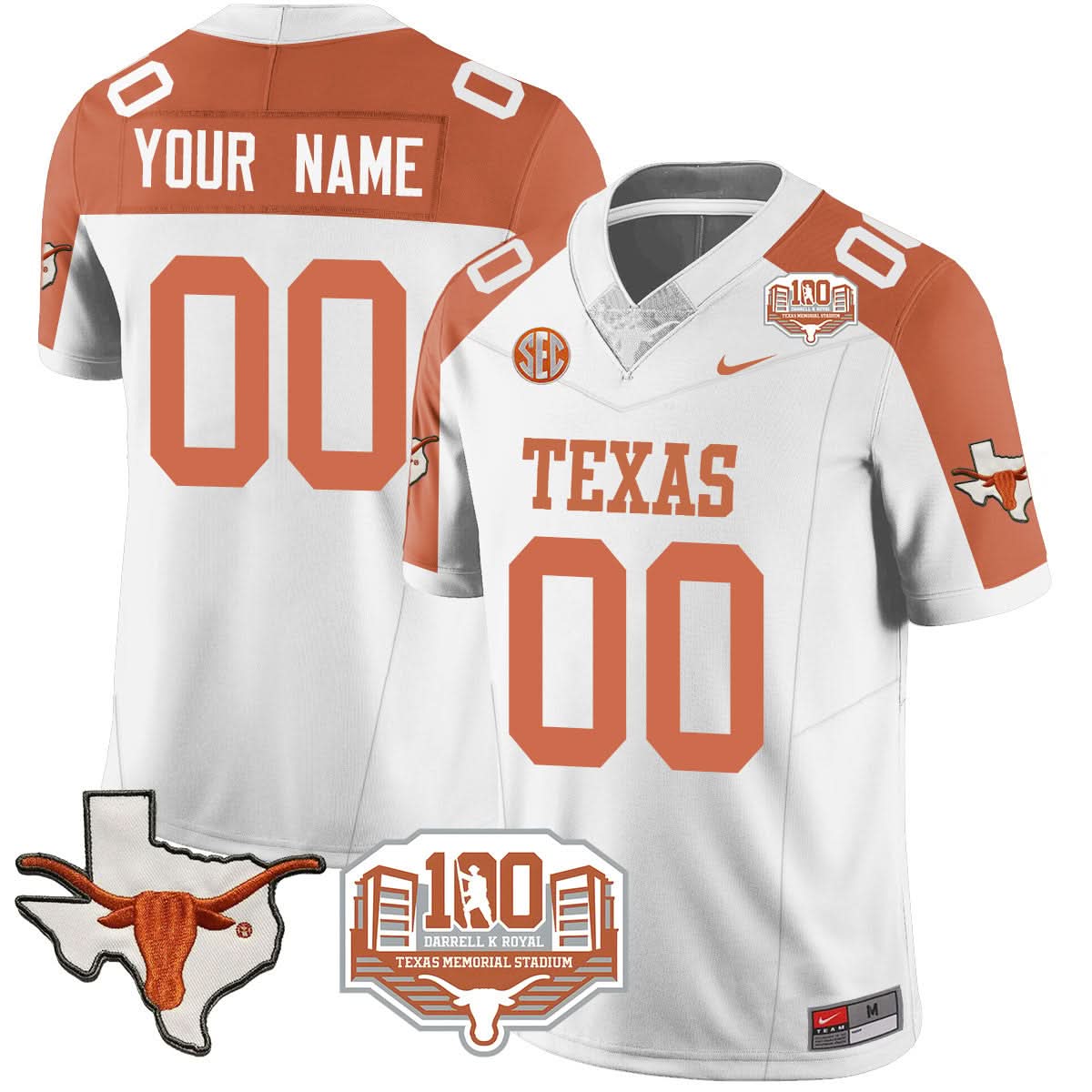 Custom TL 2024 Vapor Jersey - 100 years of Darrell K Royal - All Stitched