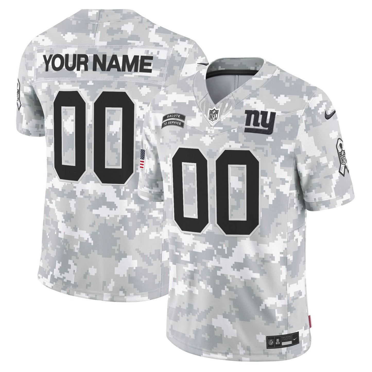 NYG 2024 Salute to Service Vapor Limited Custom Jersey - Arctic Camo - All Stitched