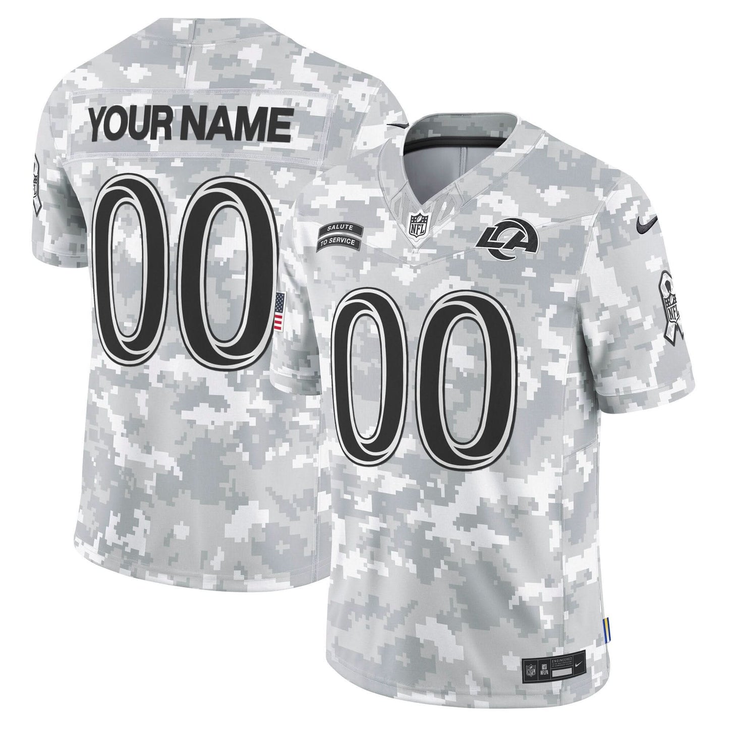 LAR 2024 Salute to Service Vapor Limited Custom Jersey - Arctic Camo