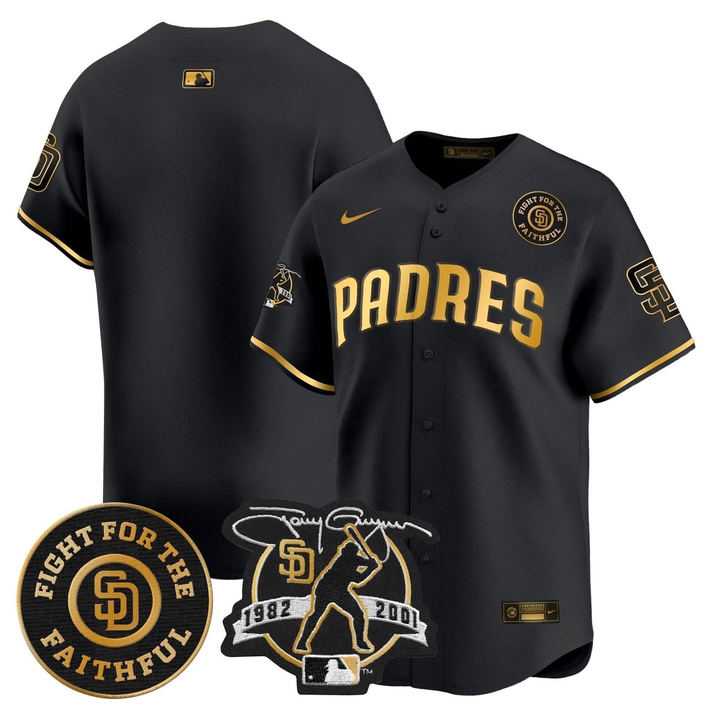 SDP Tony Gwynn & Faithful Patch Vapor Premier Limited Jersey – All Stitched