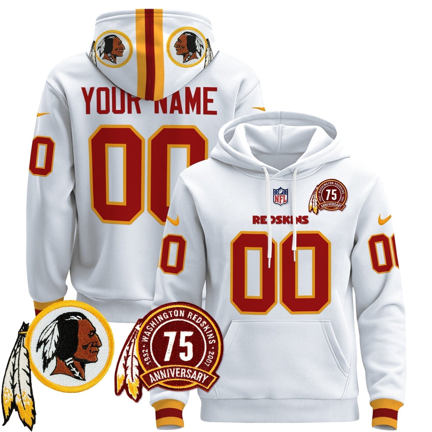 Washington Redskins 2024 Custom Pullover Hoodie