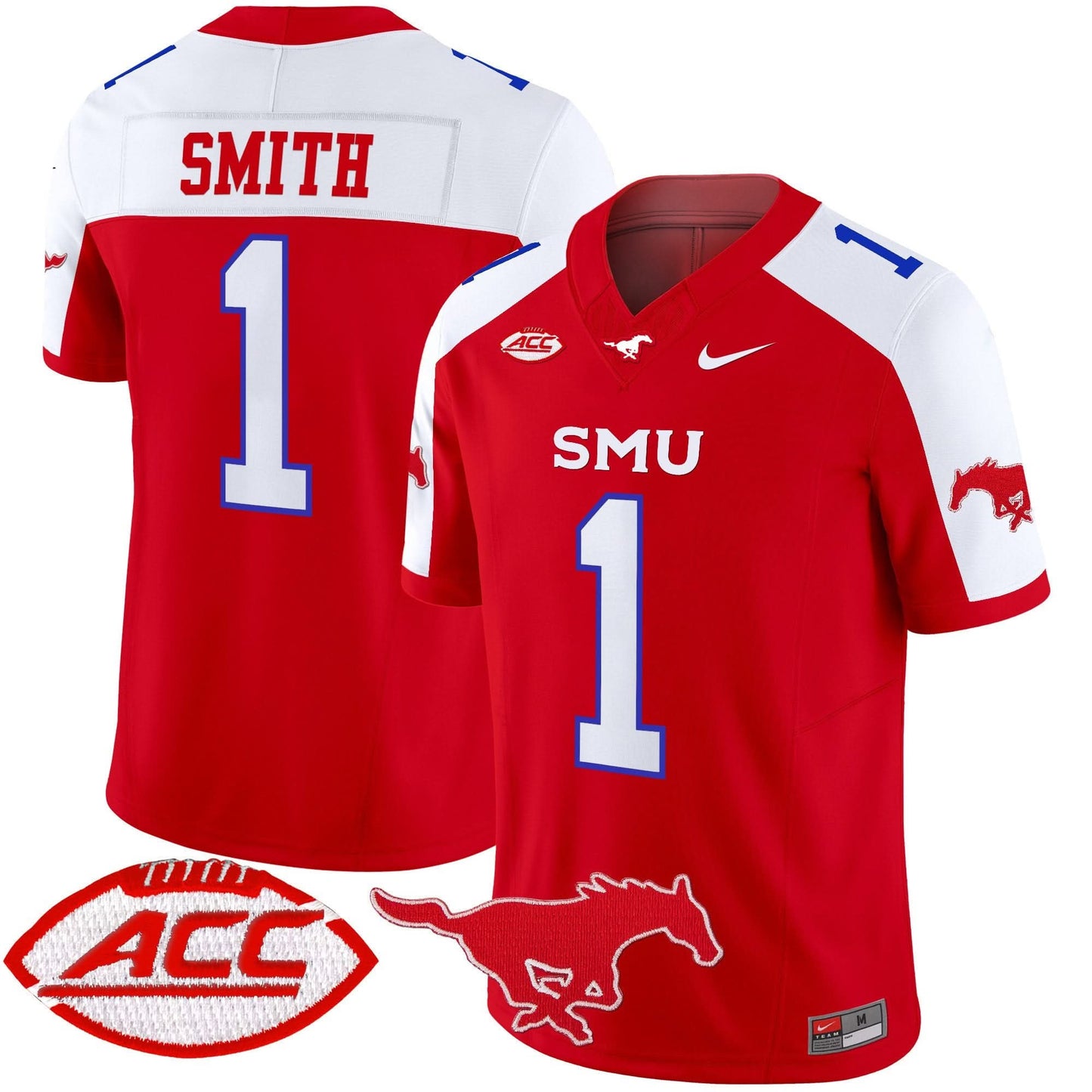 Men's SMU Mustangs 2024 Vapor Limited Jersey - All Stitched