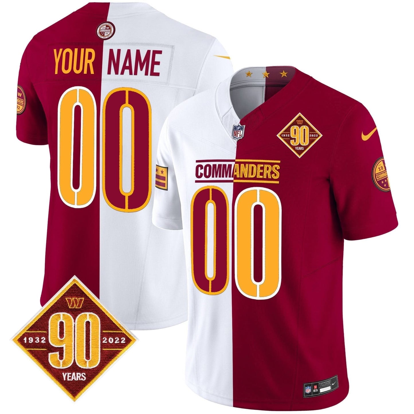 WC 90th Anniversary Patch Vapor Limited Custom Jersey - All Stitched