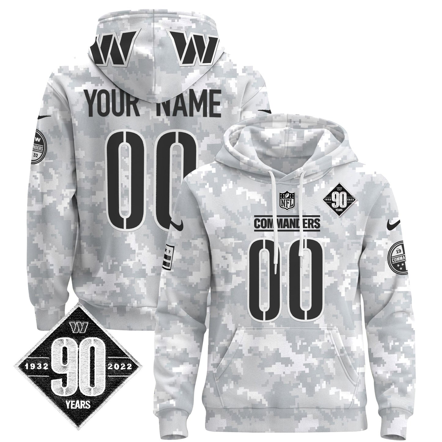 Washington Commanders 2024 Salute to Service Custom Pullover Hoodie