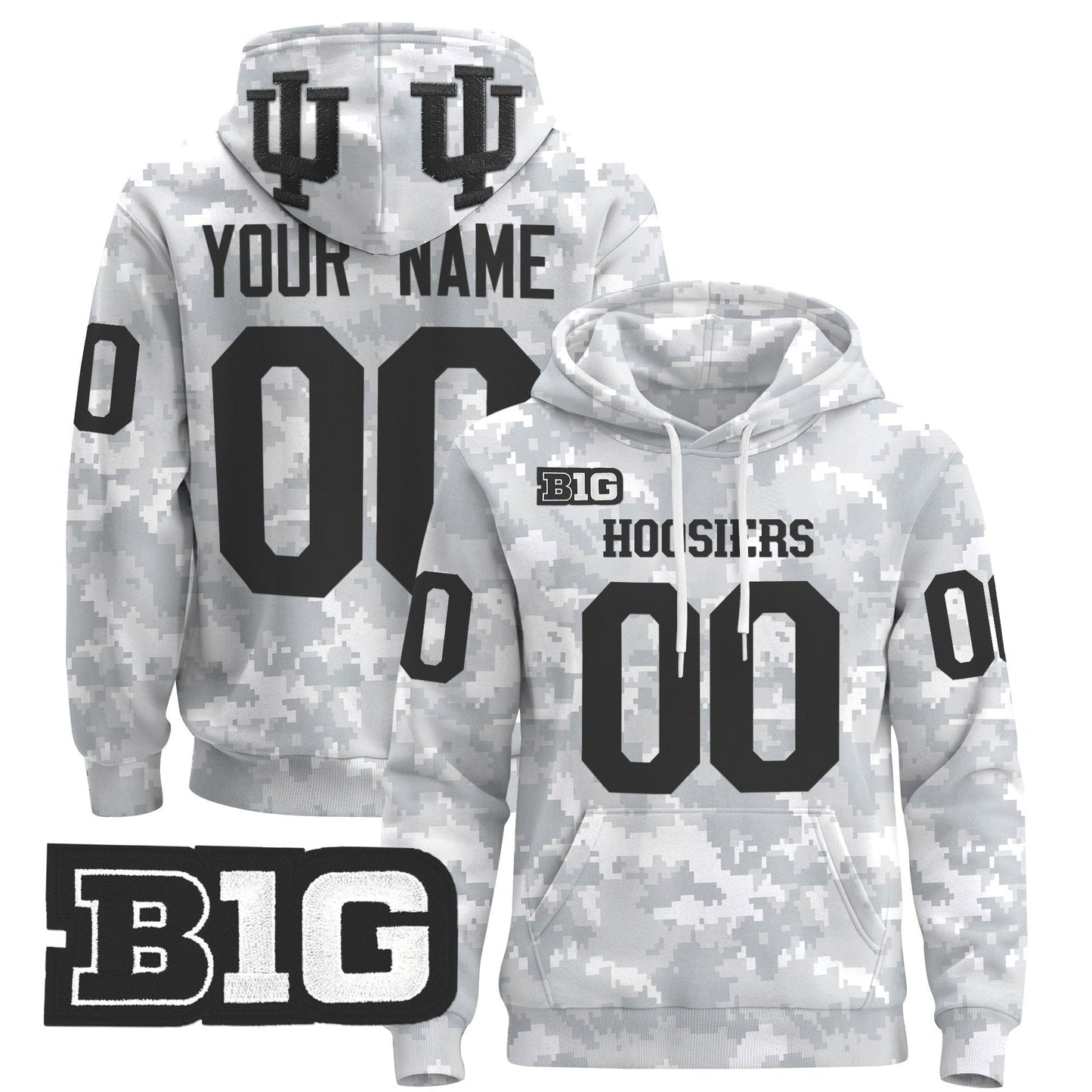 Indiana Hoosiers 2024 Salute to Service Custom Pullover Hoodie