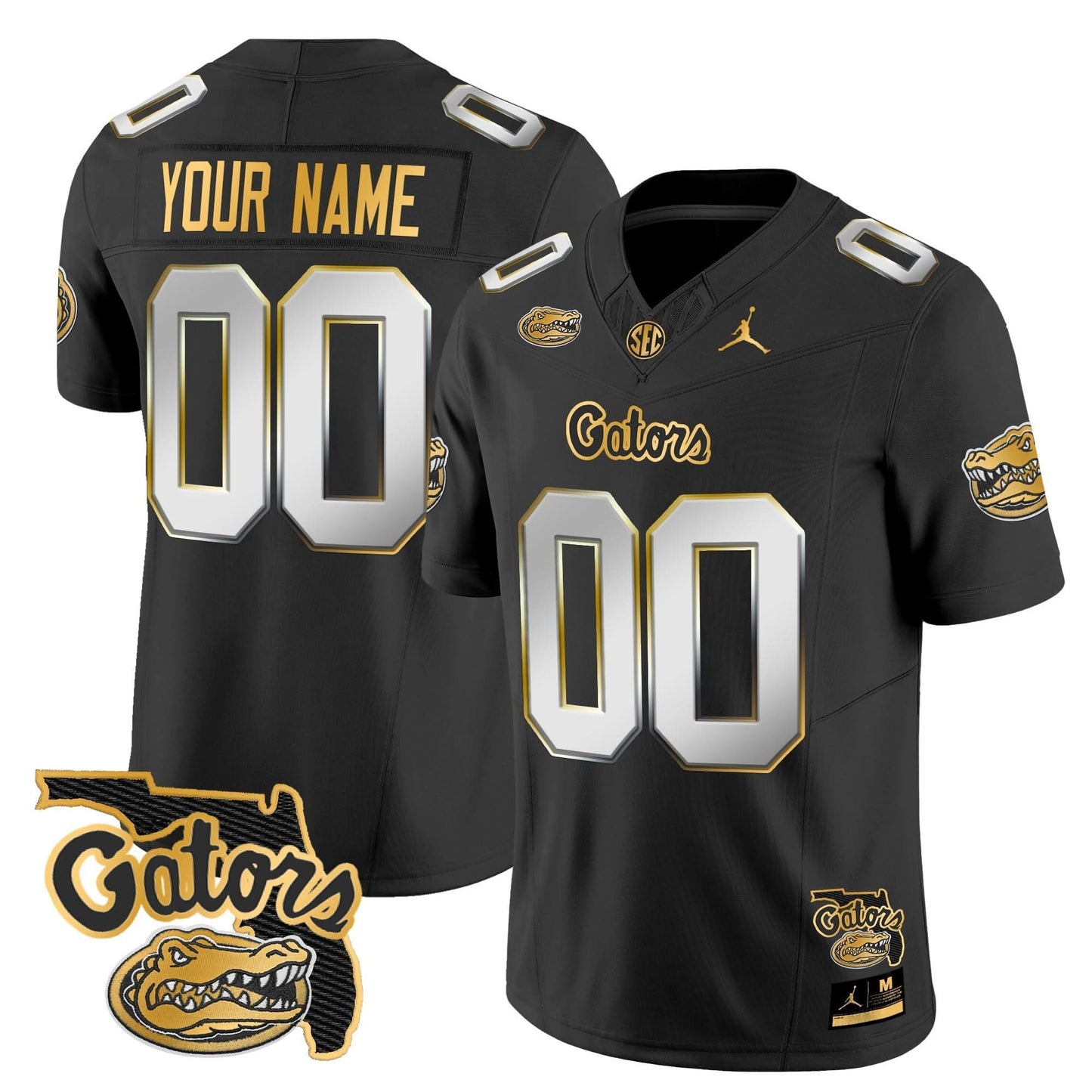 FG 2024 Florida Patch Gold Vapor Limited Custom Jersey - All Stitched