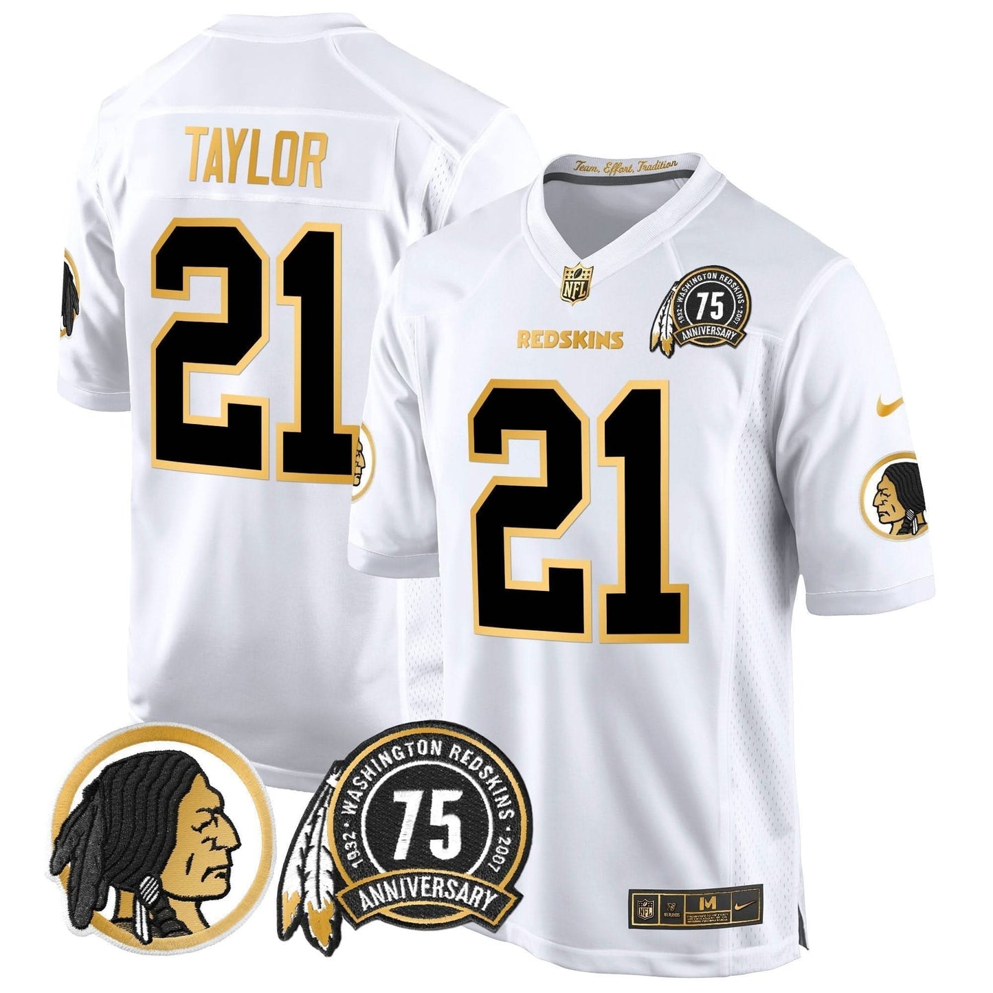 WR 75th Patch Throwback Gold Game Jersey - All Stitched