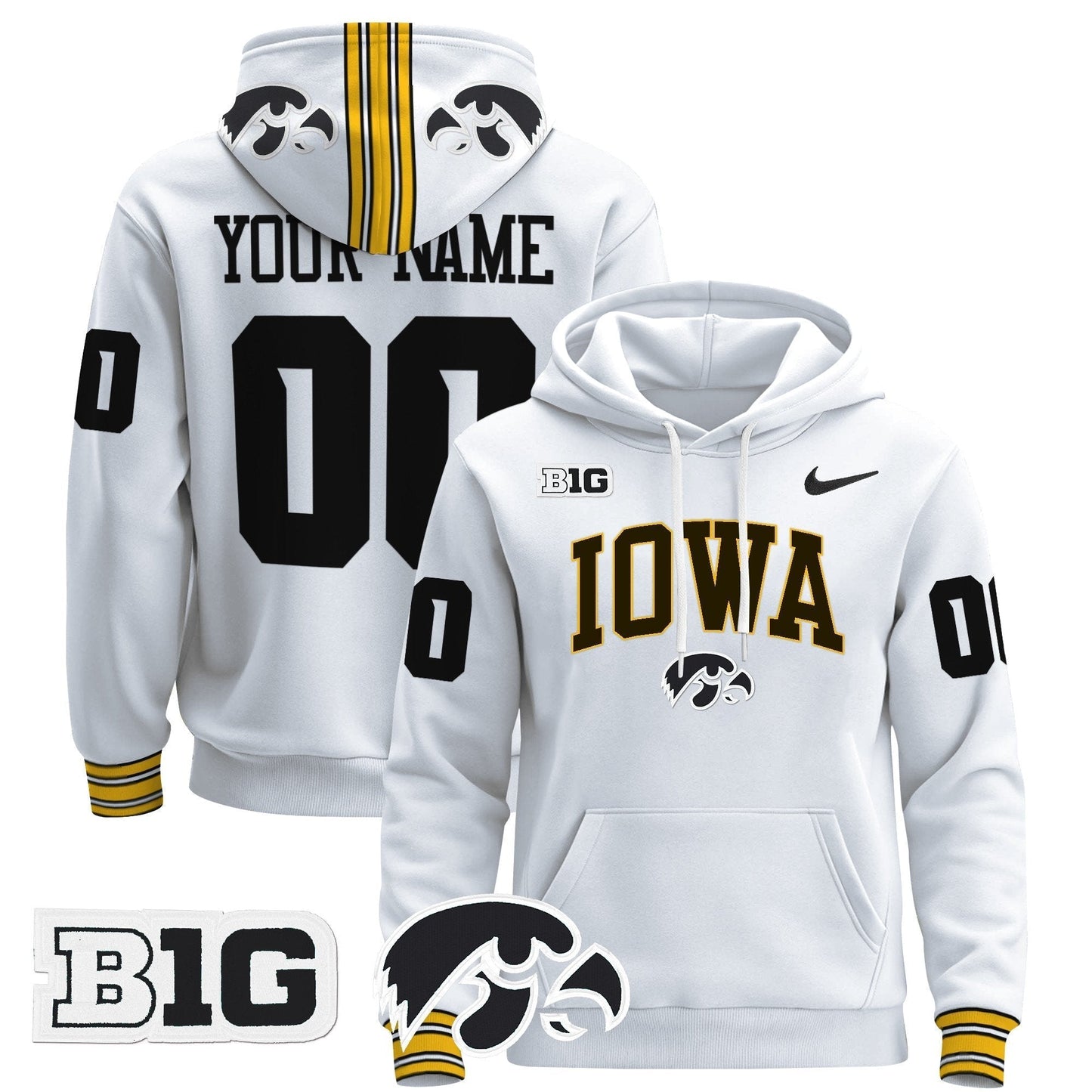Iowa Hawkeyes 2024 Custom Pullover Hoodie V2
