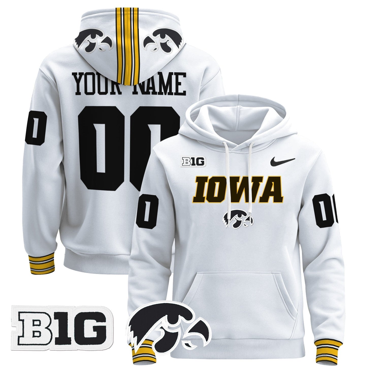 Iowa Hawkeyes 2024 Custom Pullover Hoodie V3