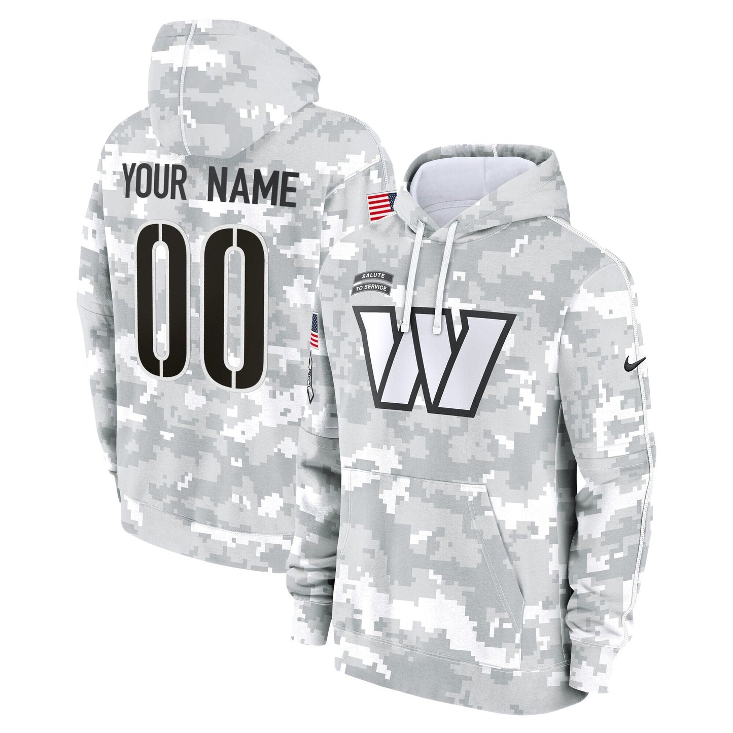 Washington Commanders 2024 Salute to Service Custom Fleece Pullover Hoodie