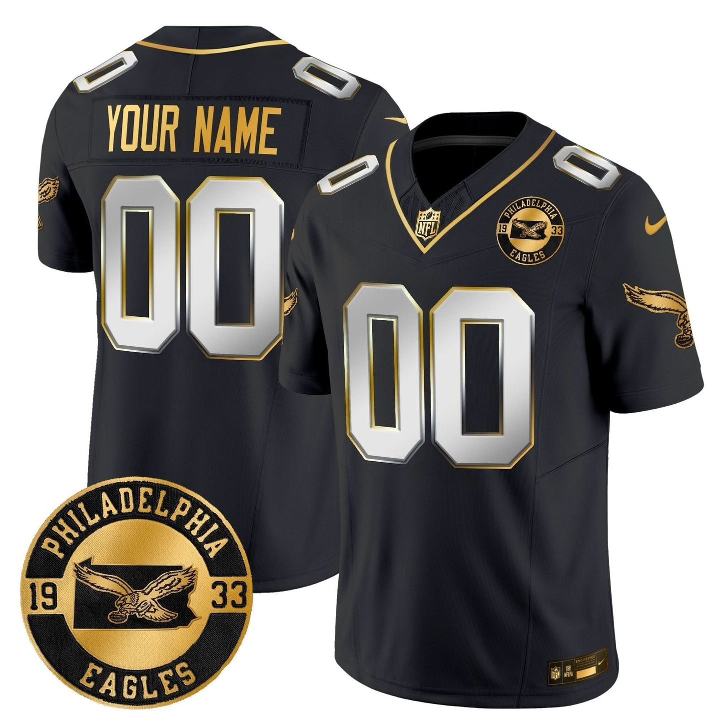 PE 2024 Throwback Gold Vapor Limited Custom Jersey - Est. 1933 Patch - All Stitched