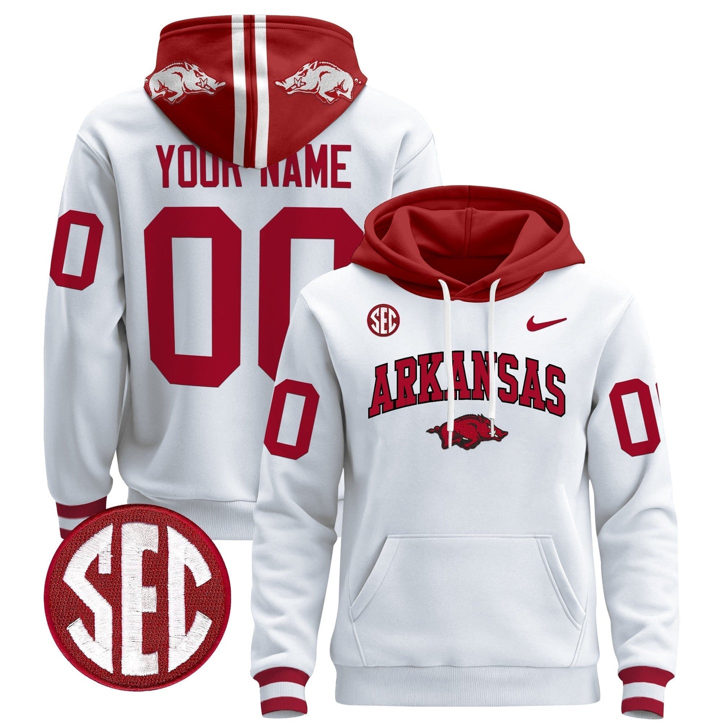 Arkansas Razorbacks 2024 Custom Pullover Hoodie V2