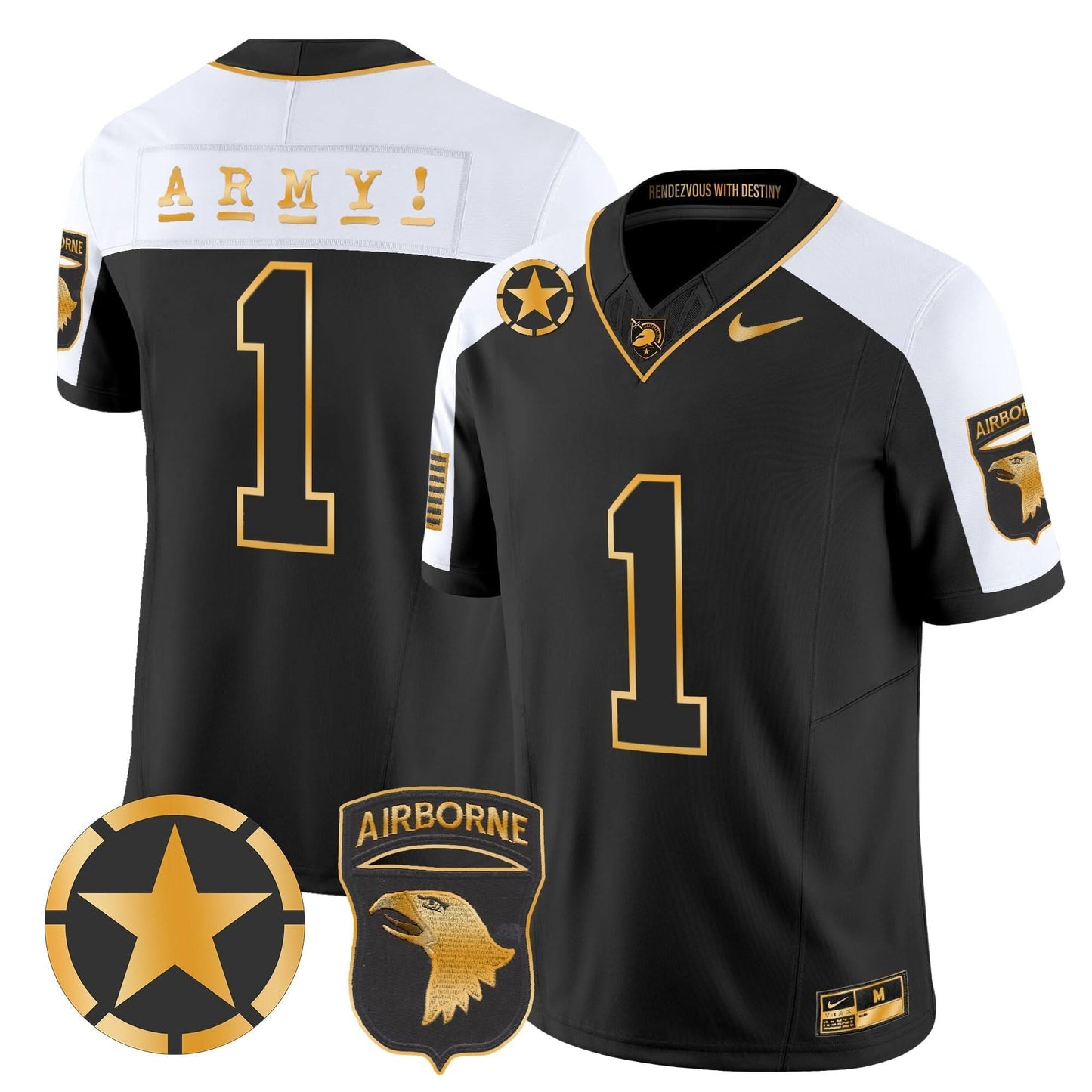 ABK 101st Airborne Division Patch 2024 Gold Vapor Limited Jersey - All Stitched