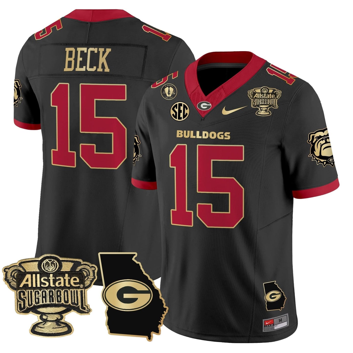 GB 2025 Sugar Bowl & Georgia Map Patch Vapor Limited Jersey - All Stitched