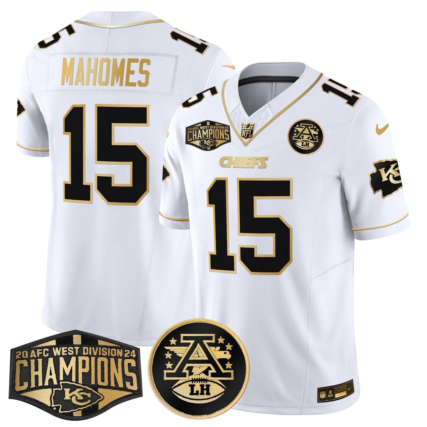KC 2024 AFC West Division Champions Patch Gold Vapor Limited Jersey