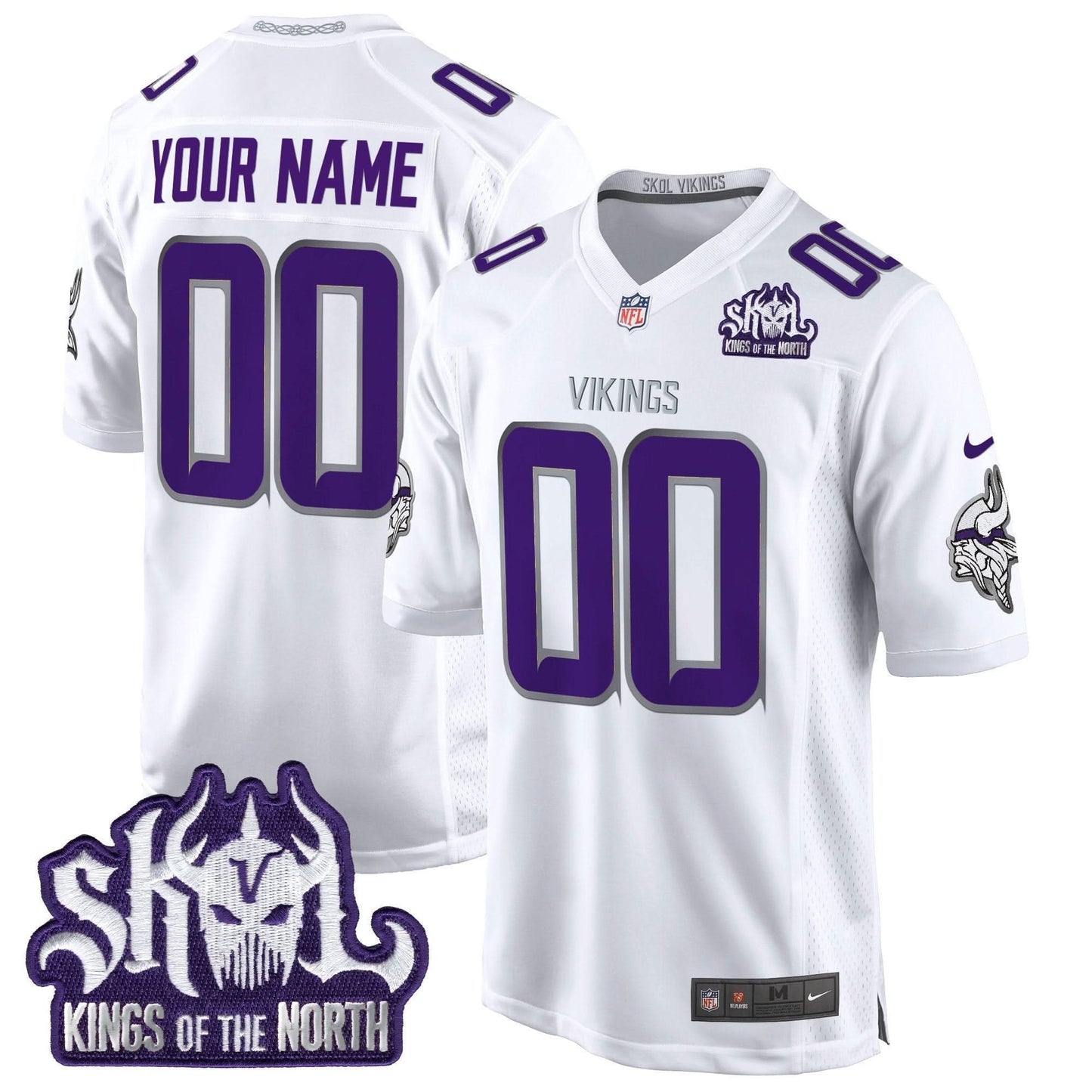MV King Of The North Patch Throwback Game Custom Jersey - All Stitched