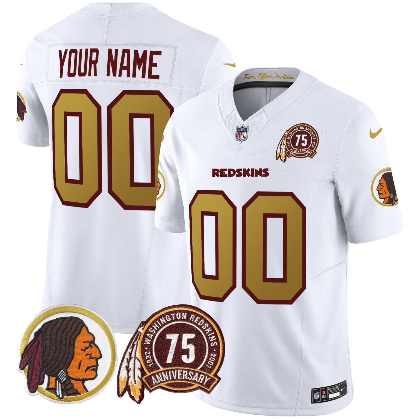 WR Throwback 75th Patch Vapor Limited Custom Jersey - All Stitched