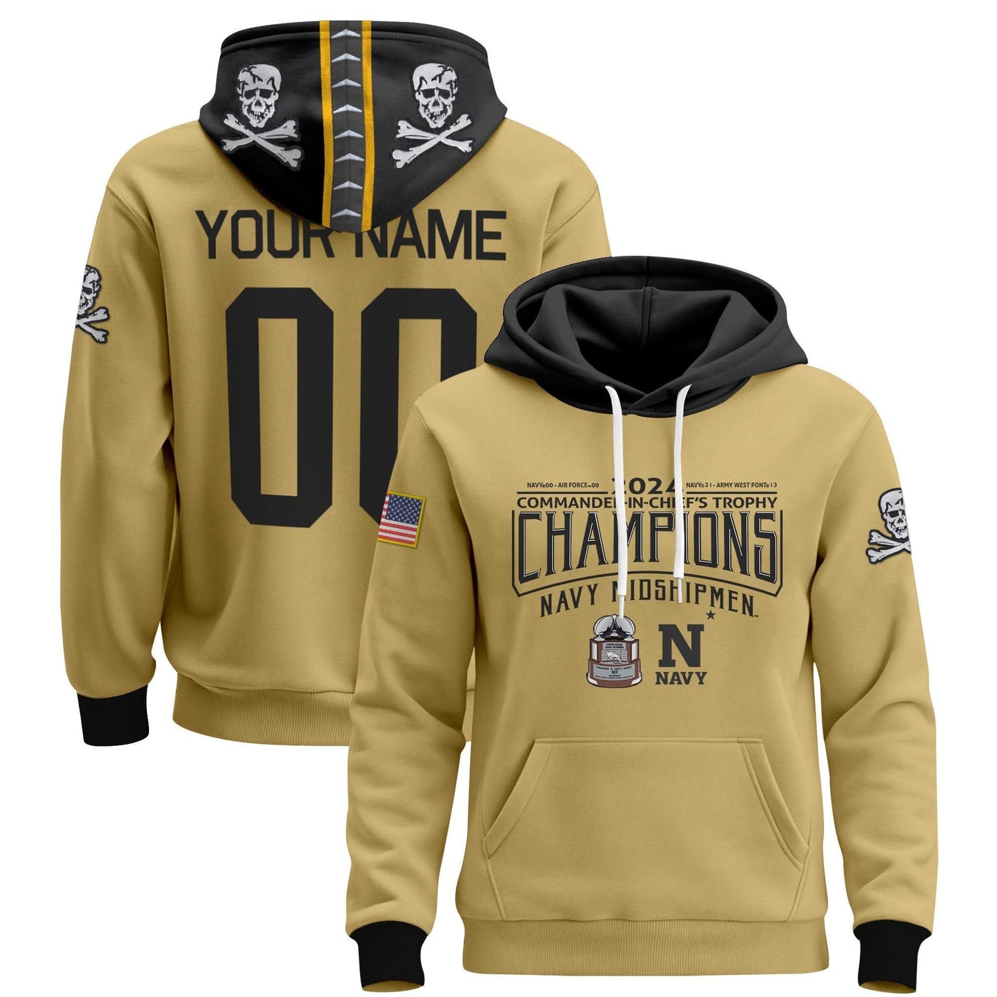 NM 2024 Commander-In-Chief's Trophy Champions Patch Custom Pullover Hoodie - All Printed