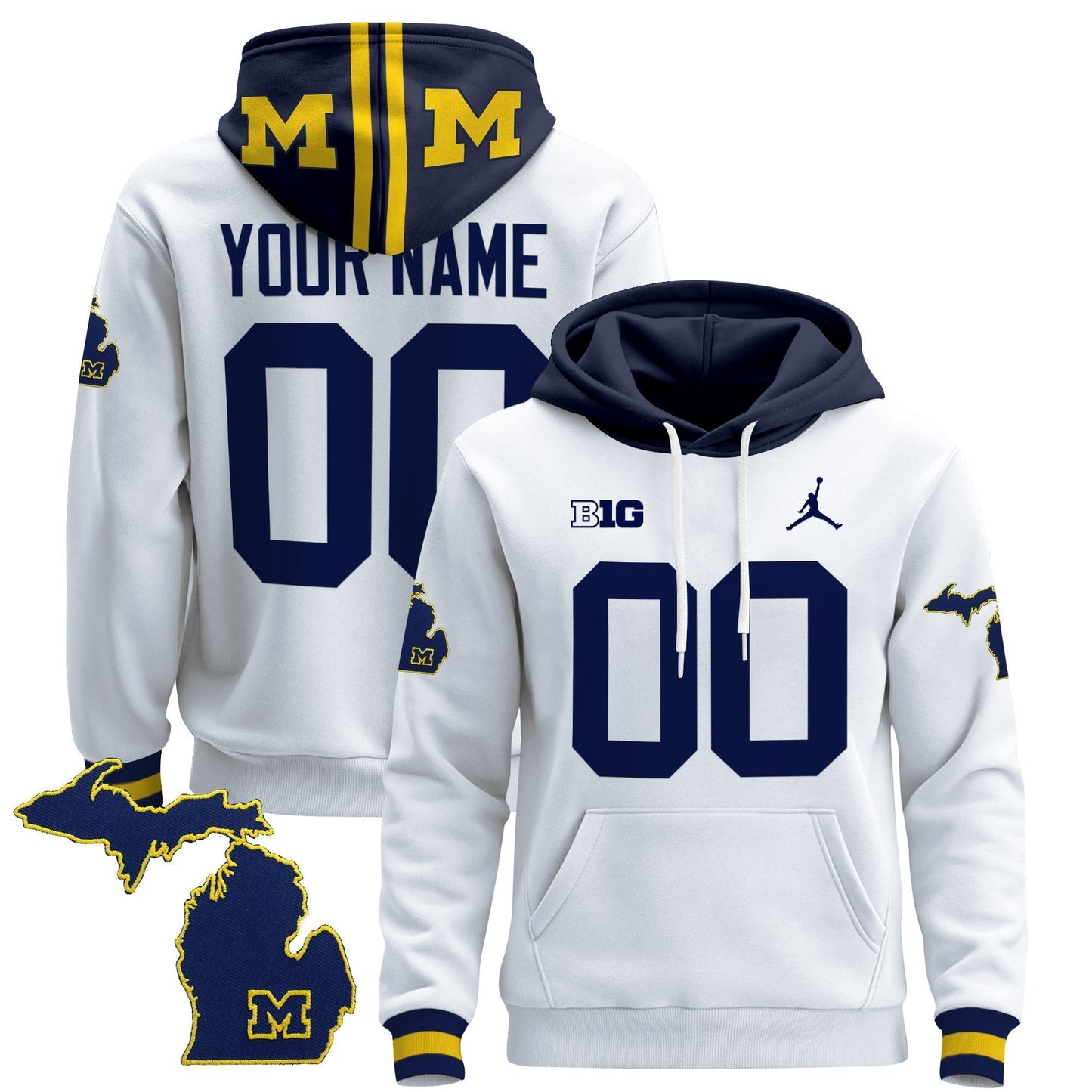 Michigan Wolverines 2024 Custom Pullover Hoodie