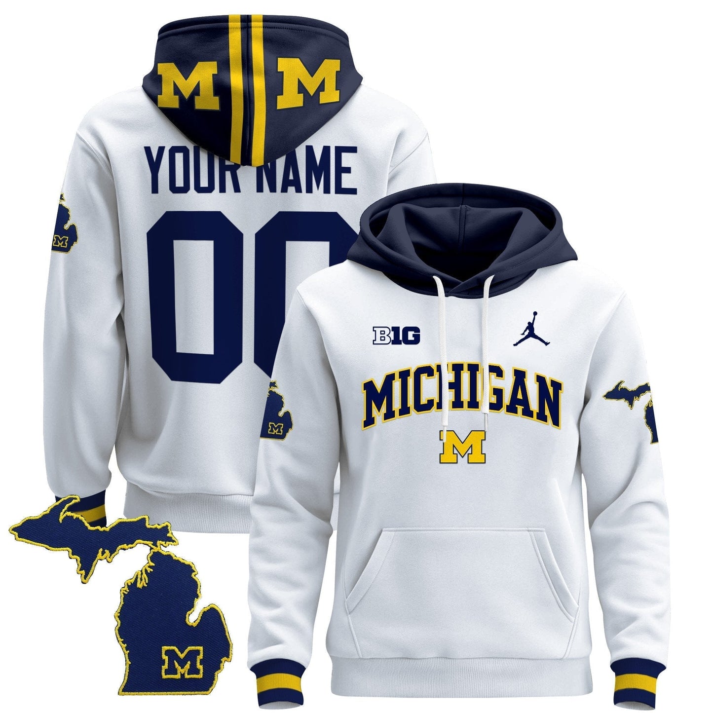 Michigan Wolverines 2024 Custom Pullover Hoodie V2