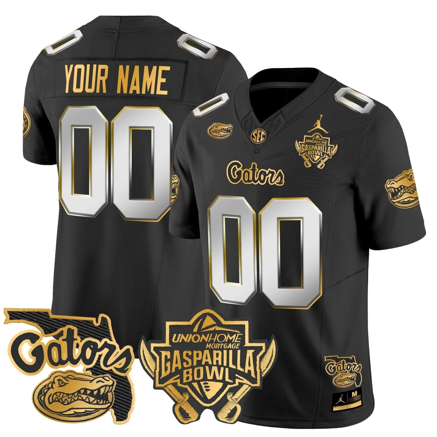 FG 2024 Gasparilla Bowl Patch Gold Vapor Limited Custom Jersey - All Stitched