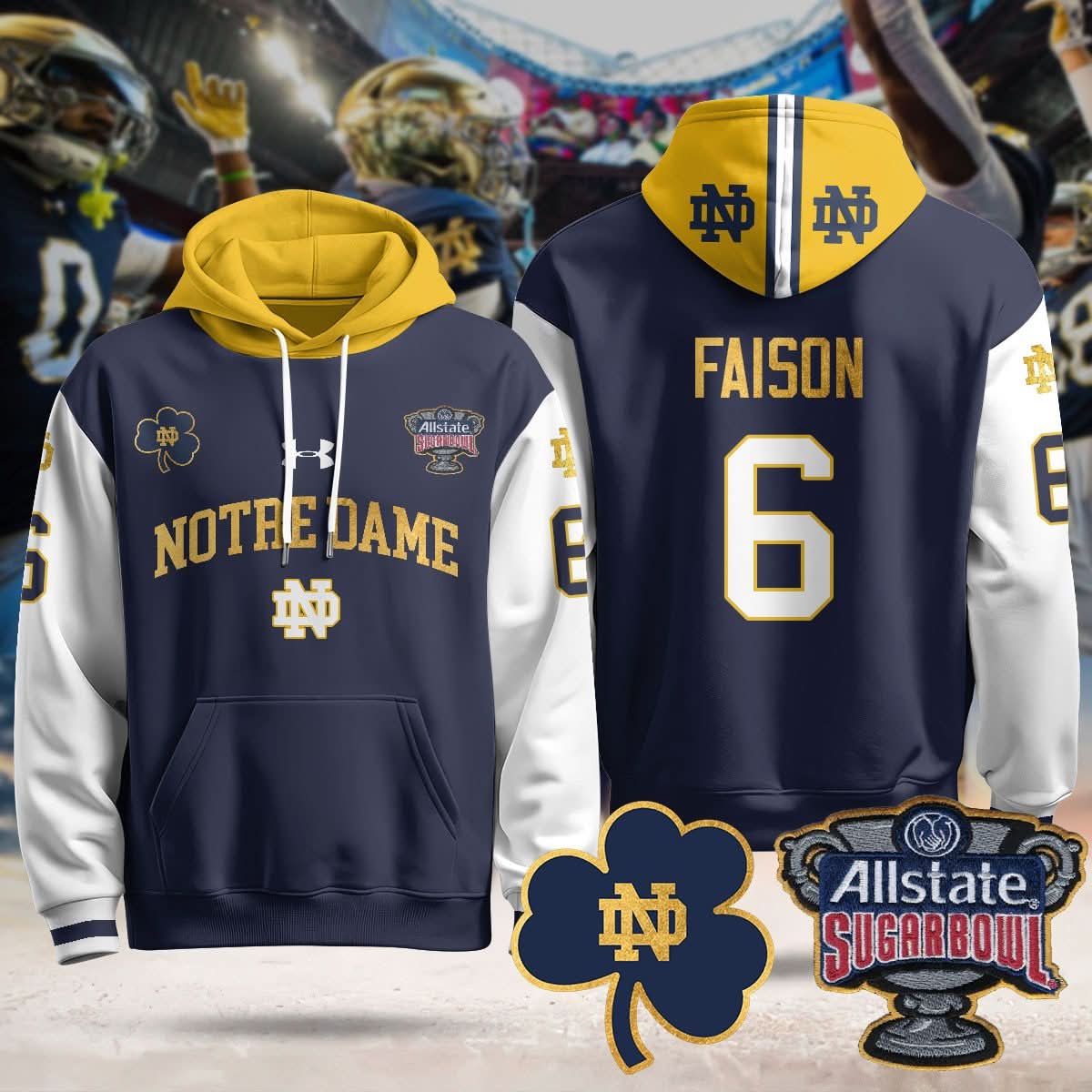 NDFI Allstate Sugar Bowl Hoodie - All Stitched