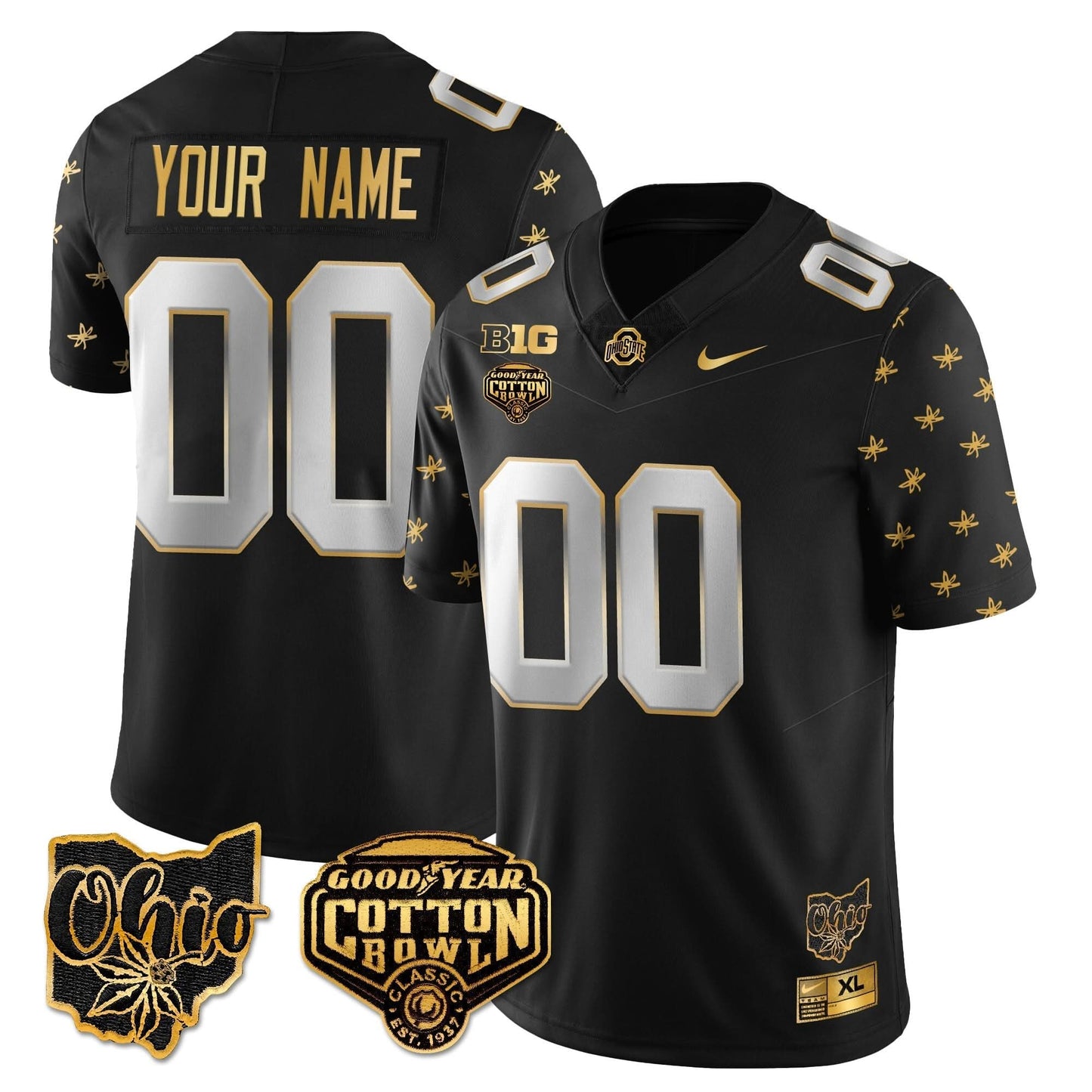 Custom Gender/Name OSB 2024 Cotton Bowl Classic Jersey Gold - All Stitched