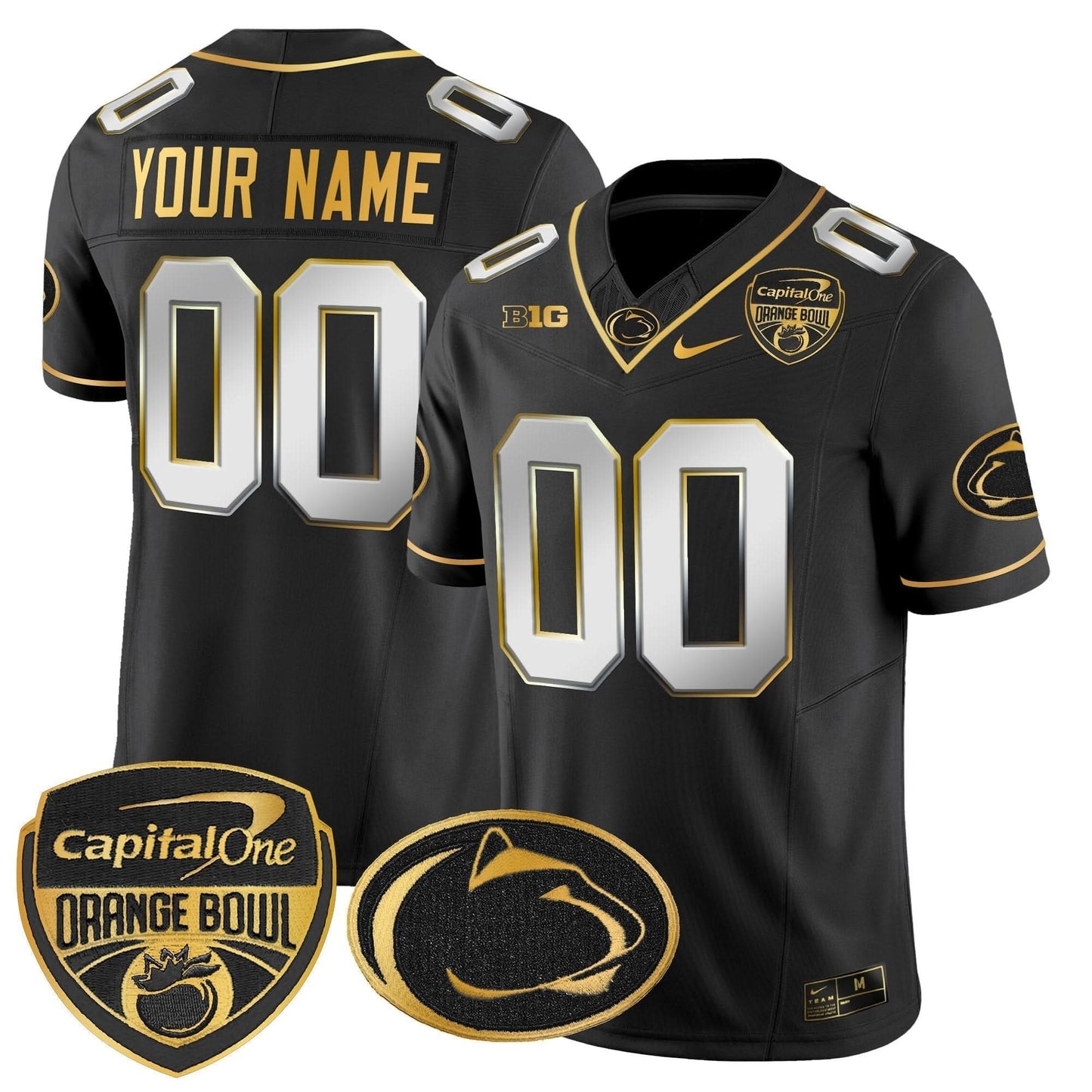 PSU Orange Bowl Patch Gold Vapor Limited Custom Jersey