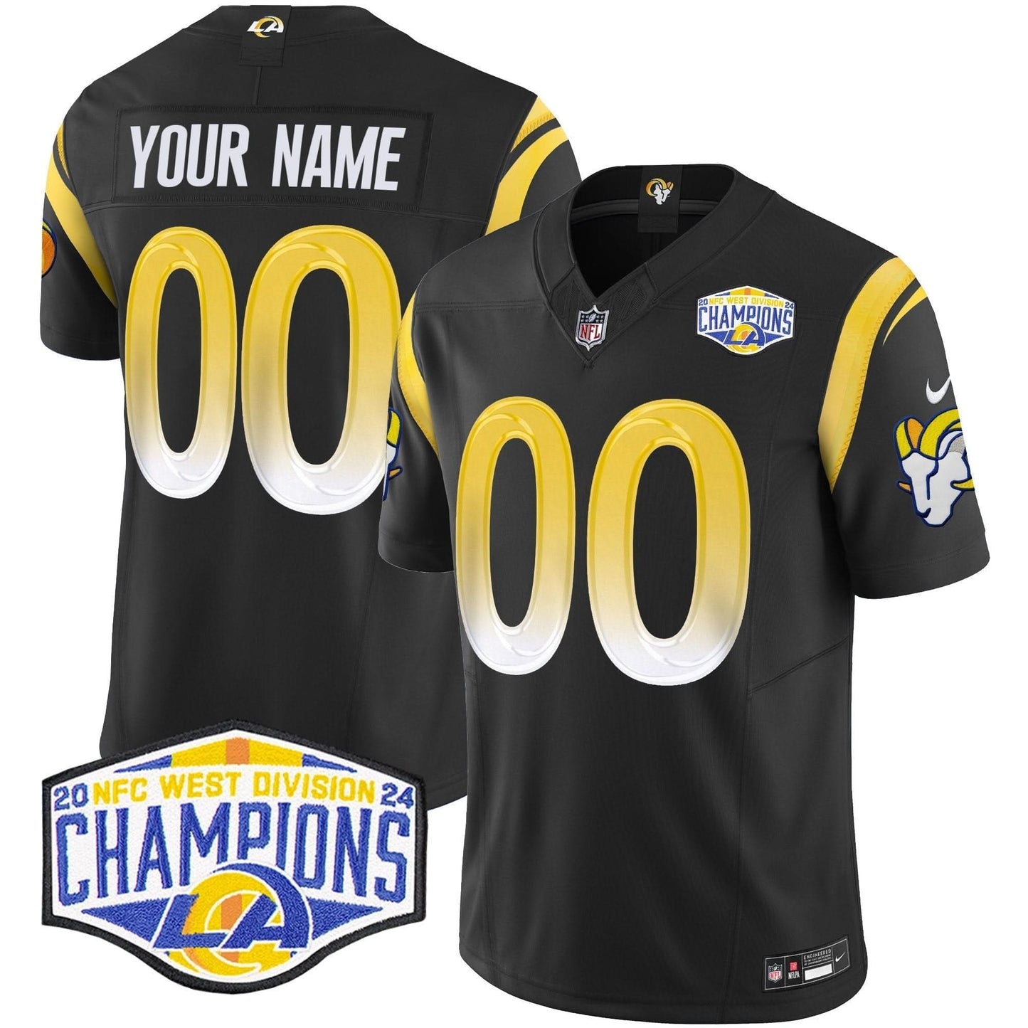 LAR 2024 NFC West Division Champions Vapor Limited Custom Jersey