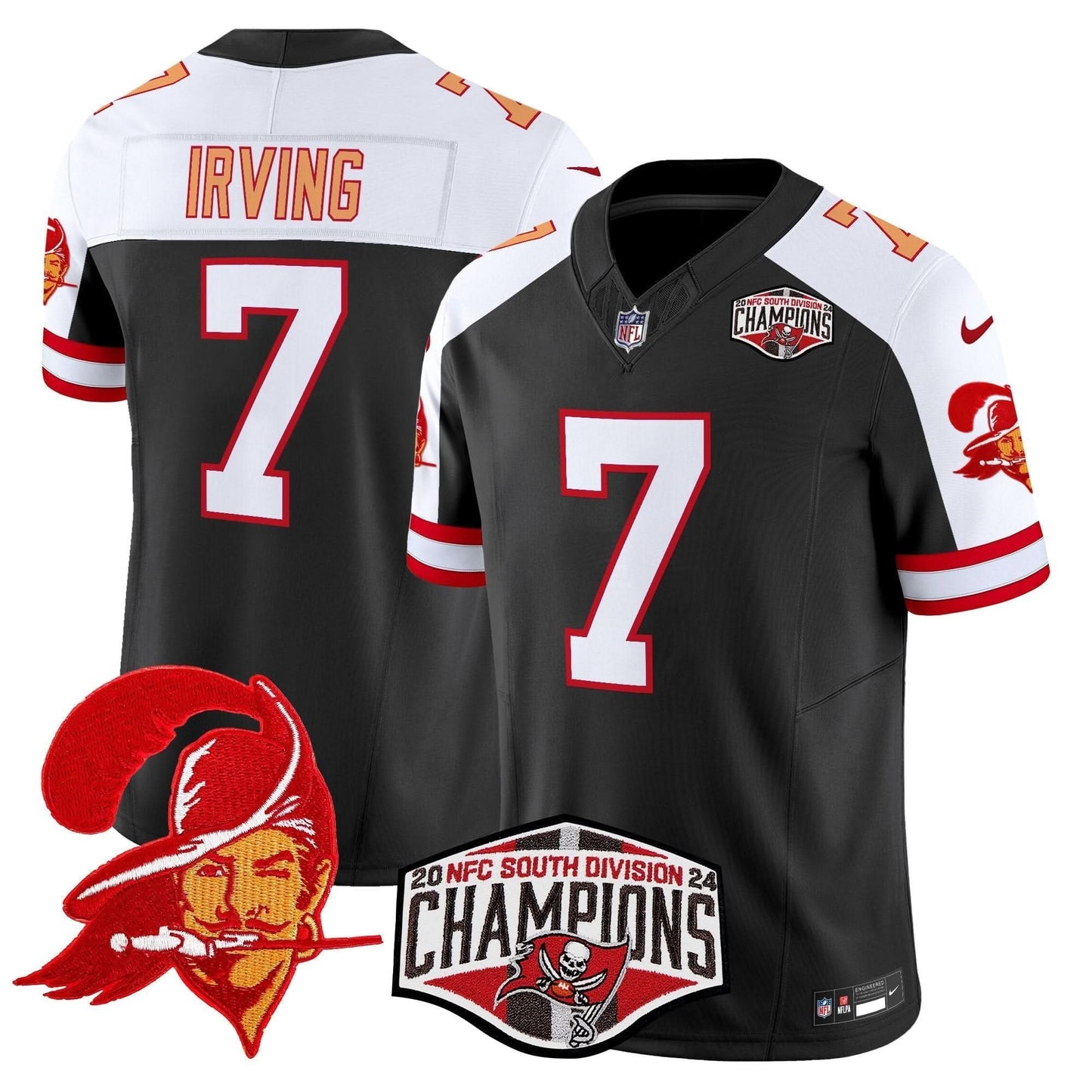 TBB Creamsicle 2024 NFC South Division Champions Patch Vapor Limited Jersey - All Stitched
